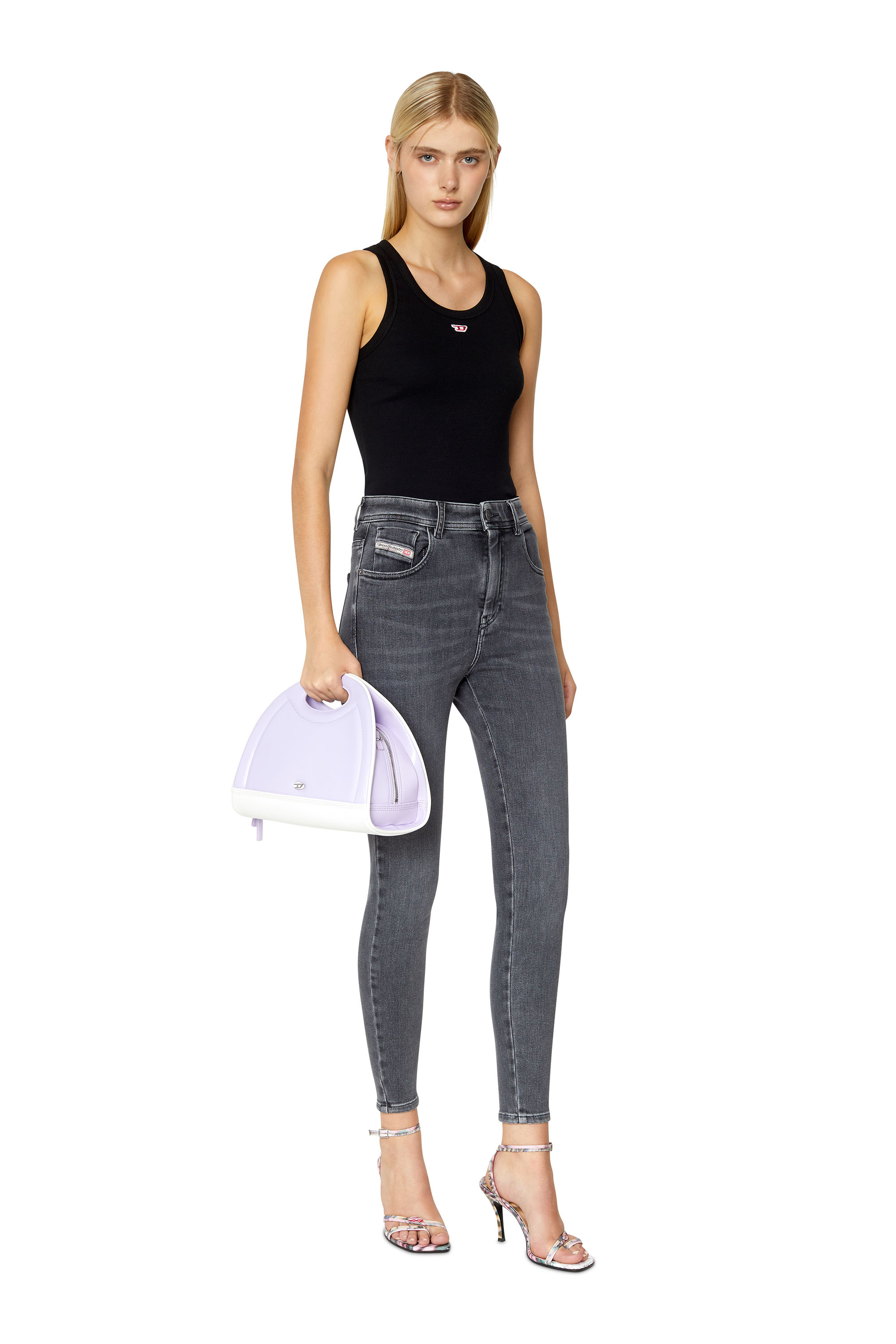 Diesel - Woman's Skinny Jeans 1984 Slandy-High 09D61, Black/Dark grey - 2