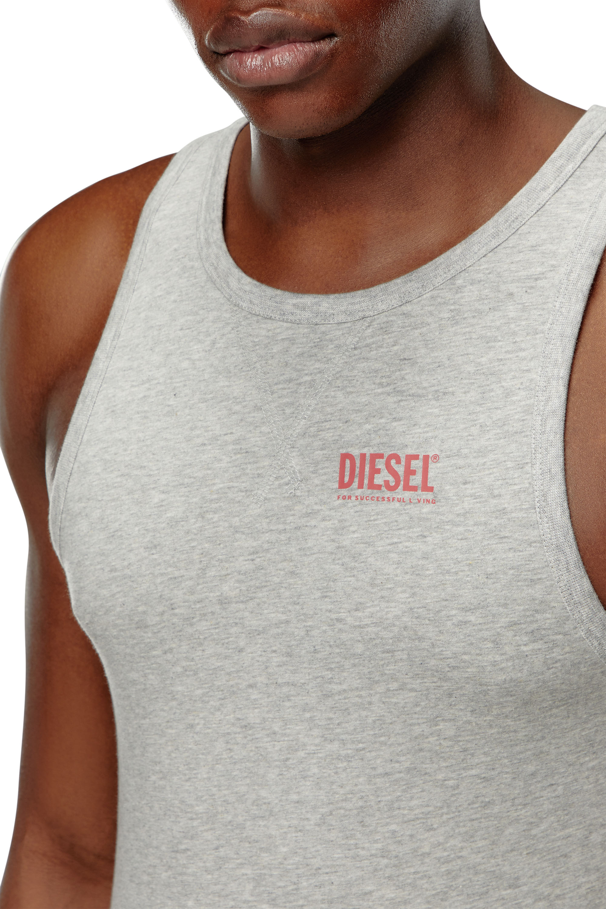 Diesel - UMTK-JOHNNY, Man's Tank top with logo print in Grey - 4