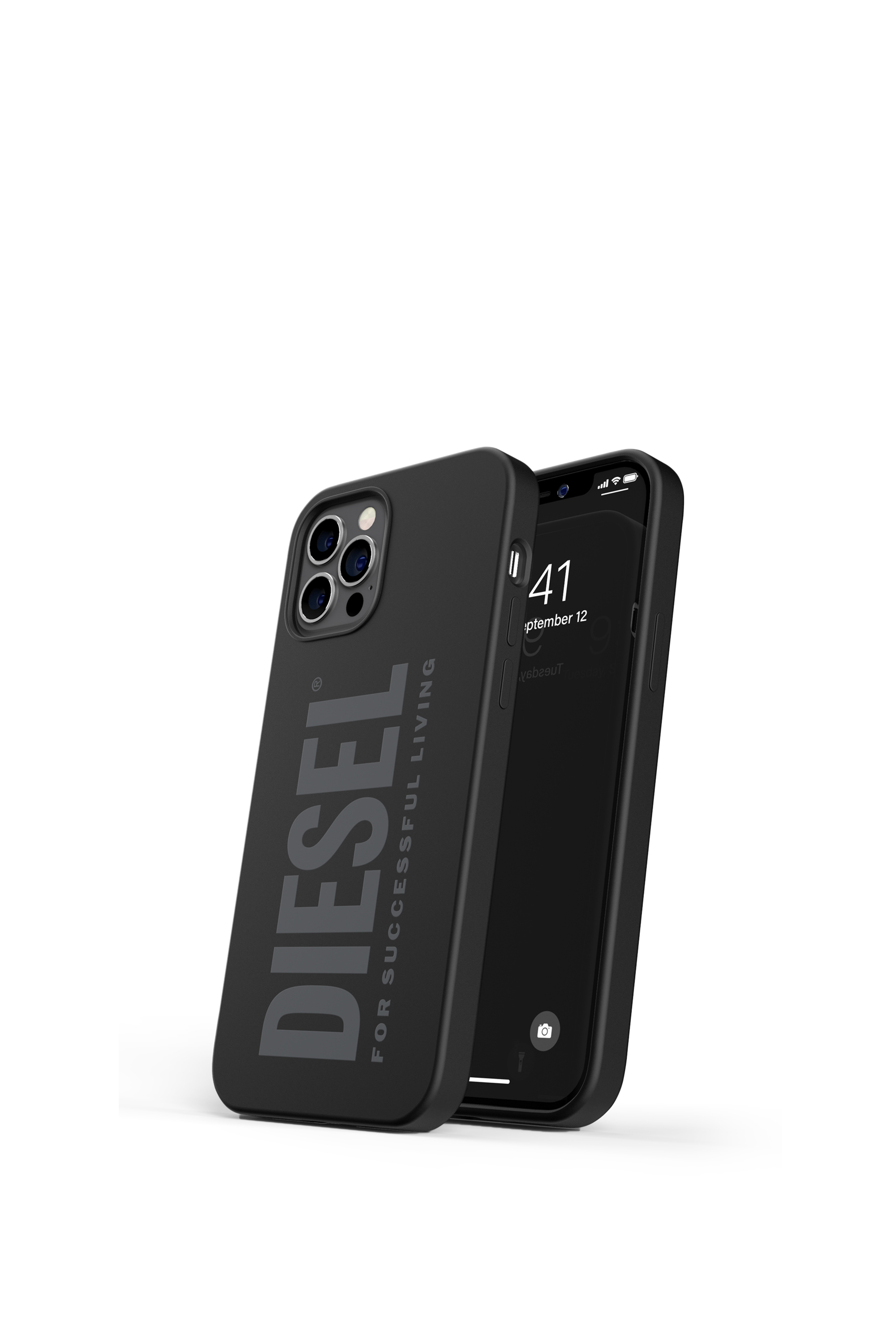 Diesel - 44277  STANDARD CASES, Unisex's Silicone case for iPhone 12 / 12 Pro in Black - 3