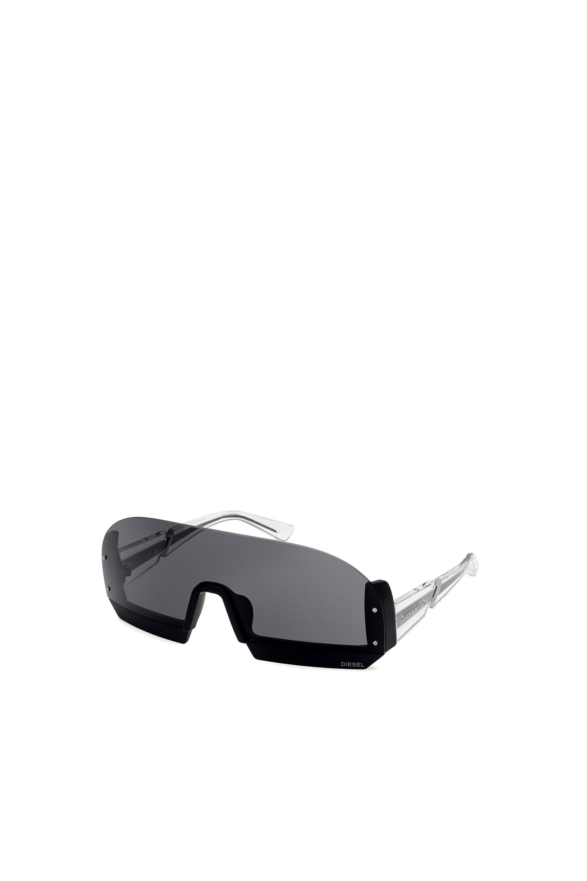 Diesel - DL0336, Man's Shield design with rimless injection-molded construction in Black/White - 3