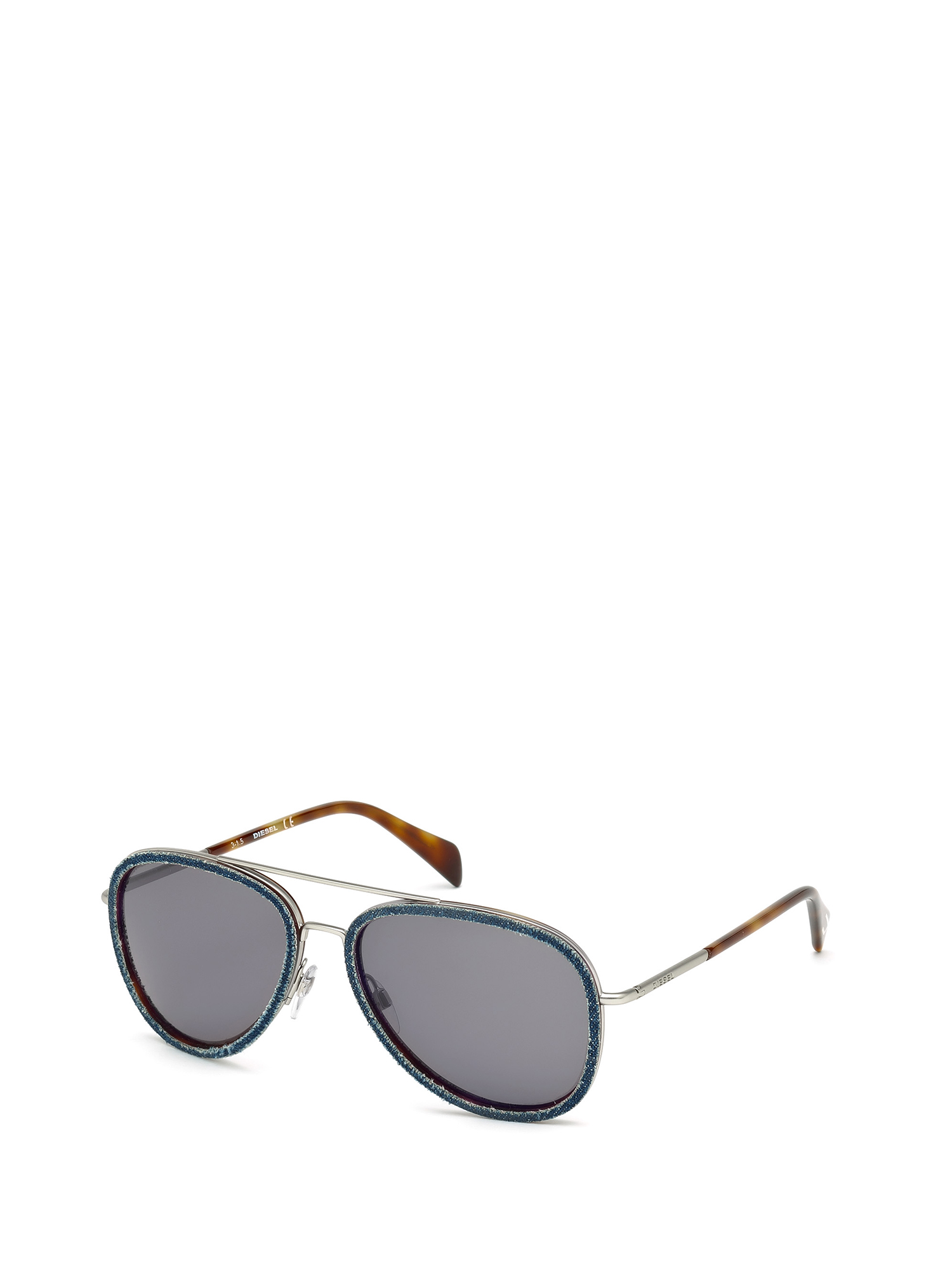 Diesel - DL0167, Unisex's Double bridge eyewear with thin temples in Blue Jeans - 4