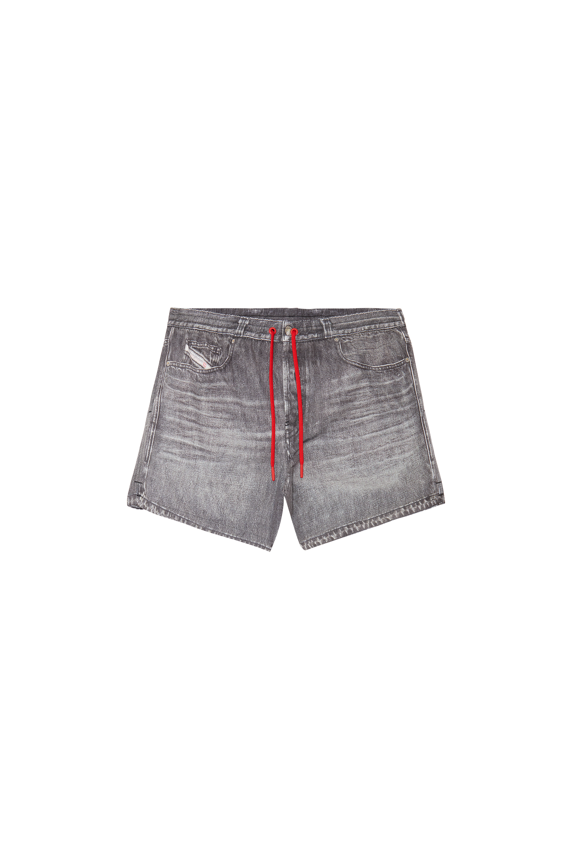 Diesel - BMBX-NICO, Man's Mid-length swim shorts with denim print in Black - 4