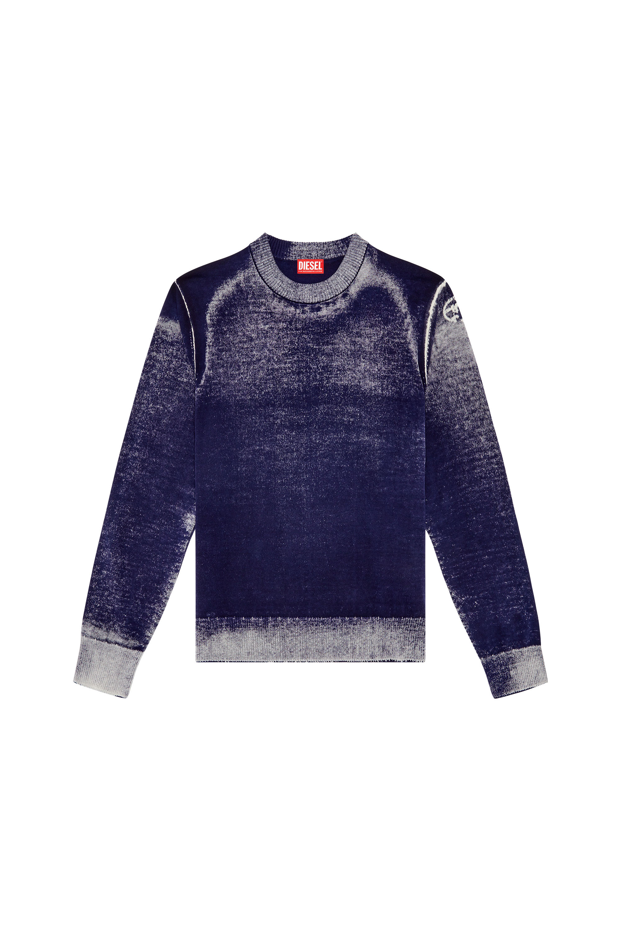 Diesel - K-LARENCE-B, Man's Reverse-print cotton jumper in Blue - 3