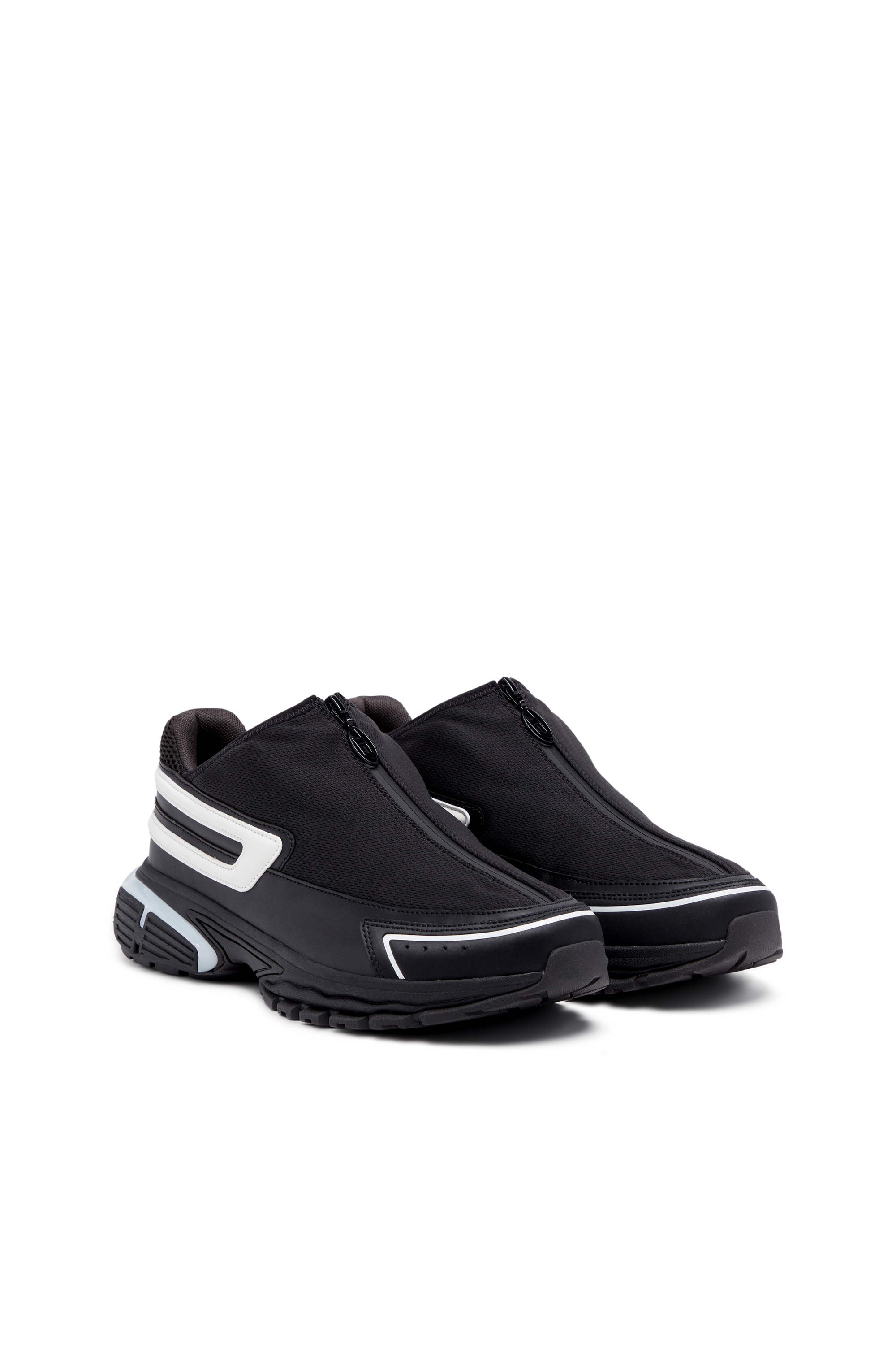 Diesel - S-SERENDIPITY PRO-X1 ZIP X, Unisex's S-Serendipity-Slip-on mesh sneakers with zip in Black/White - 2