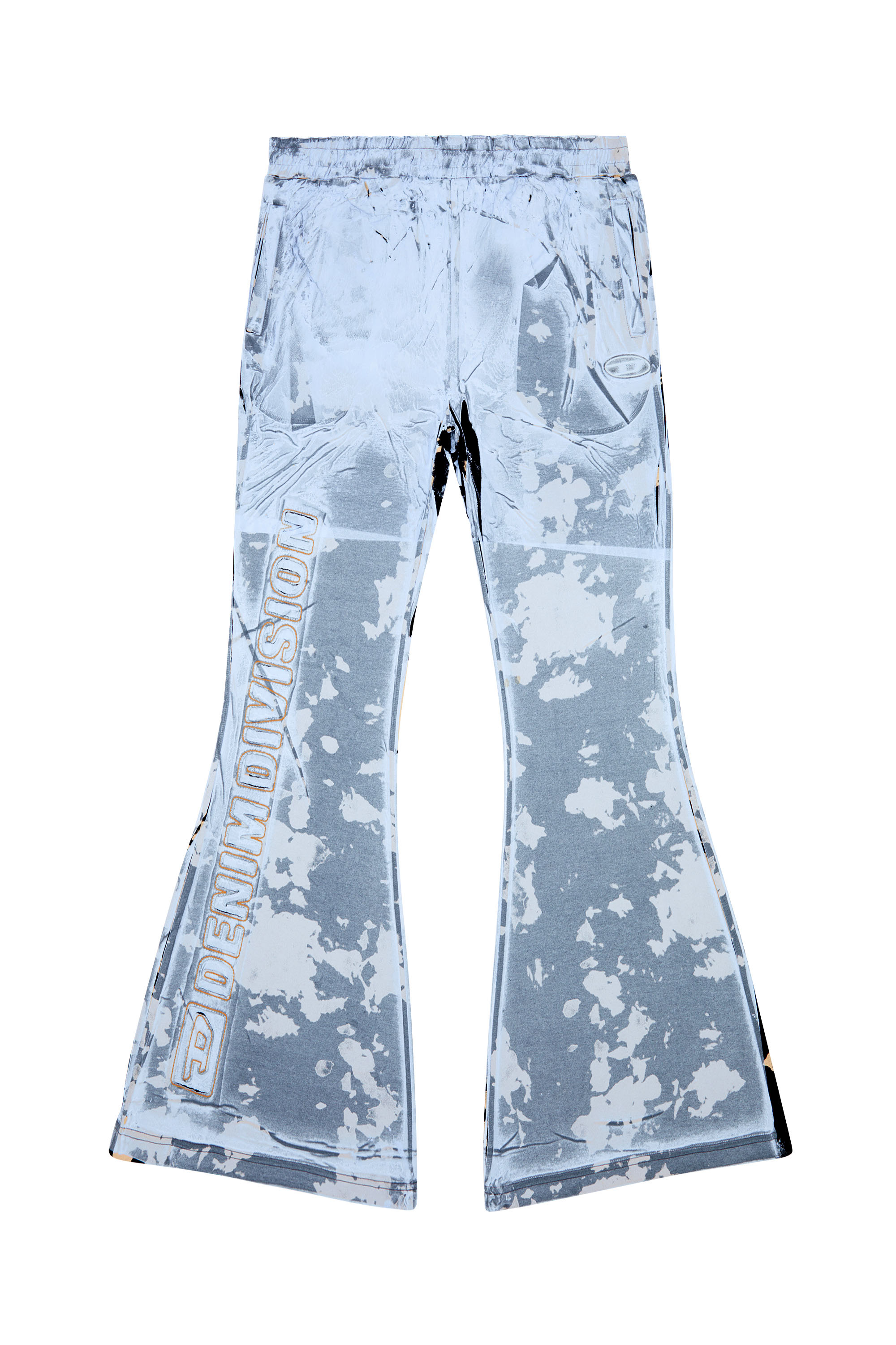 Diesel - P-BELB-P1, Unisex's Flared track pants in coated jersey in Light Blue - 4