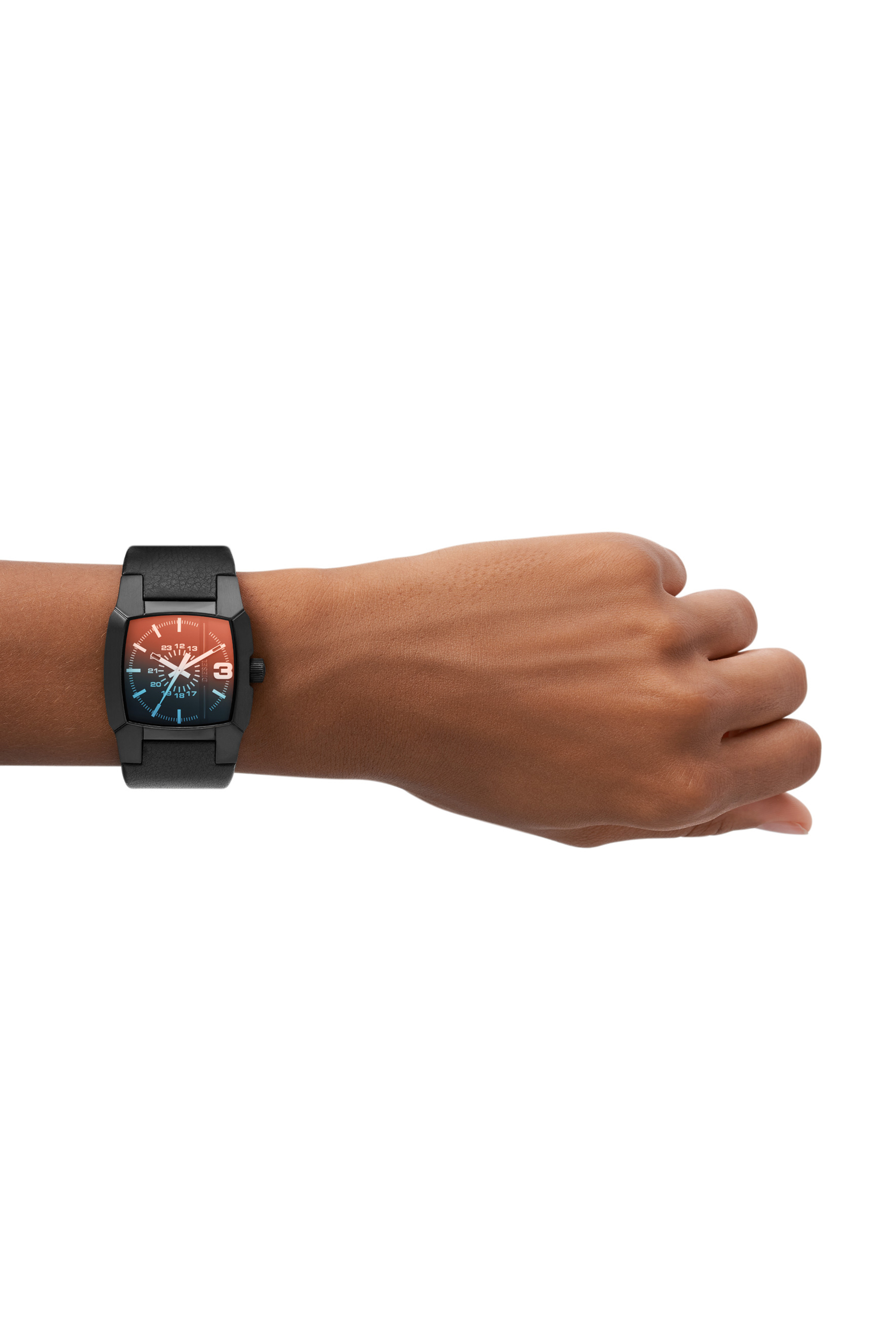 Diesel - DZ2000, Unisex's Cliffhanger Black Leather Watch in Black - 4
