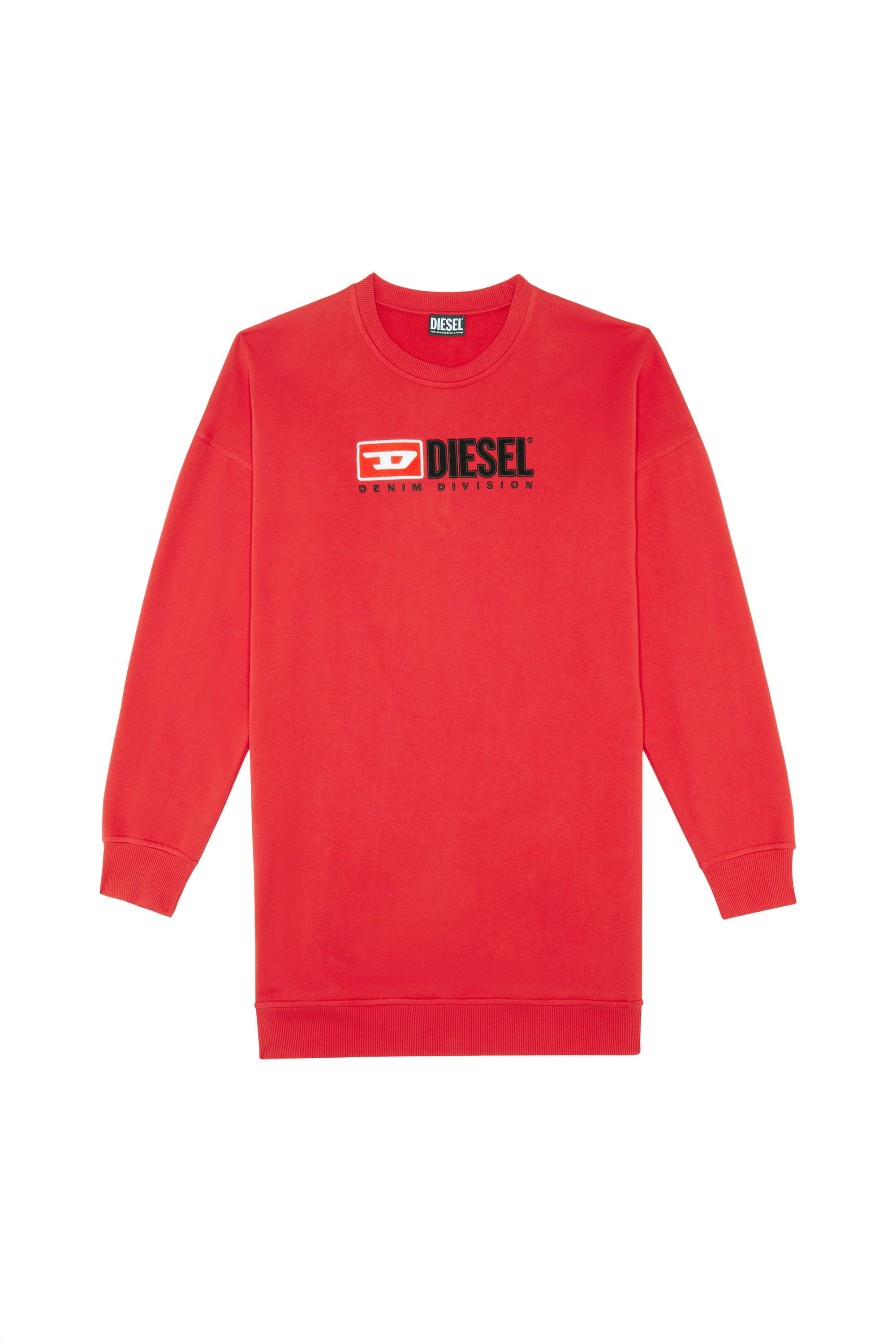 Diesel - D-ROBBIE-DIV, Woman's Sweatshirt dress with logo in Red - 3