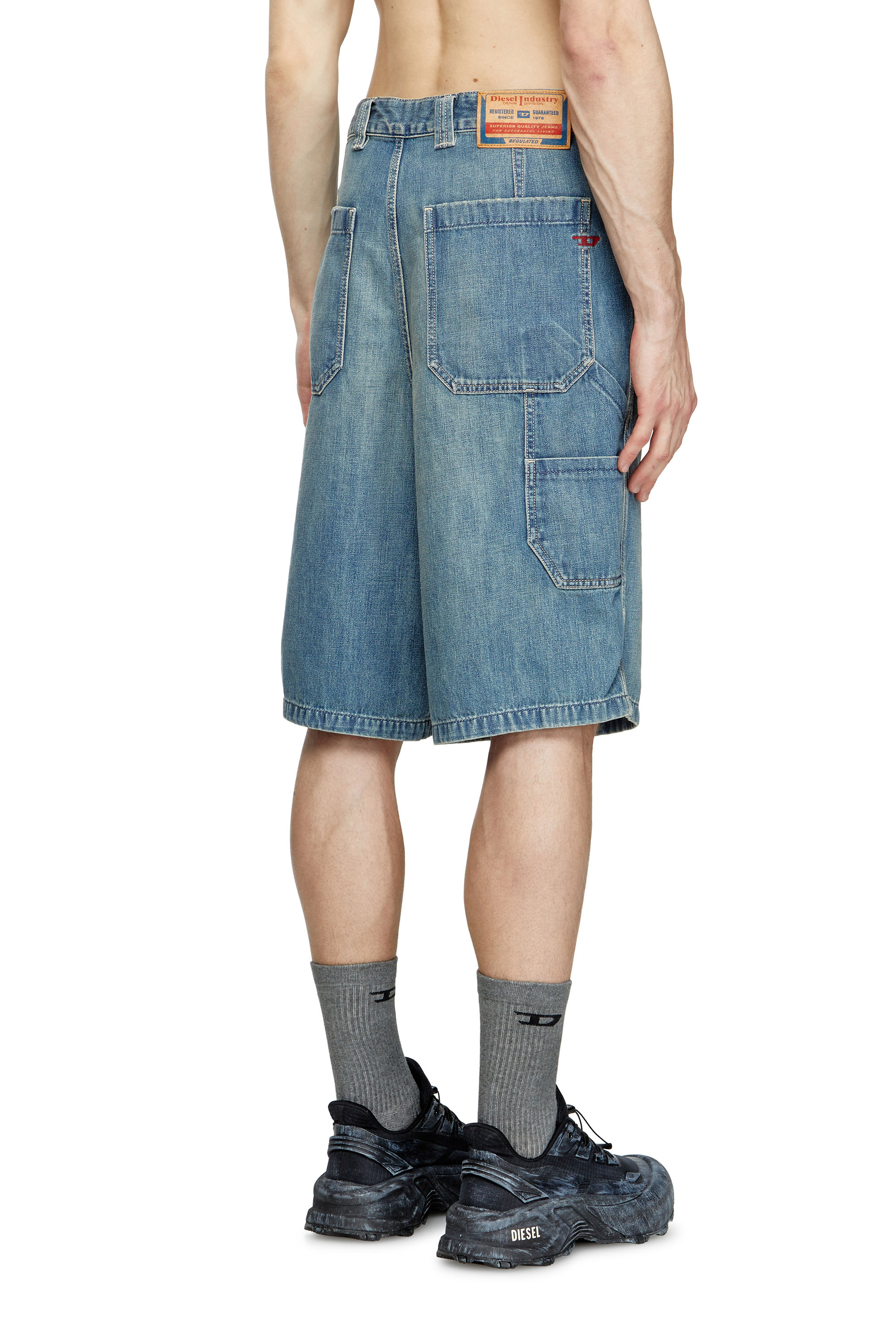 Diesel - D-LIVERY-W-SHORT, Man's Utility-style denim shorts in Light Blue - 4
