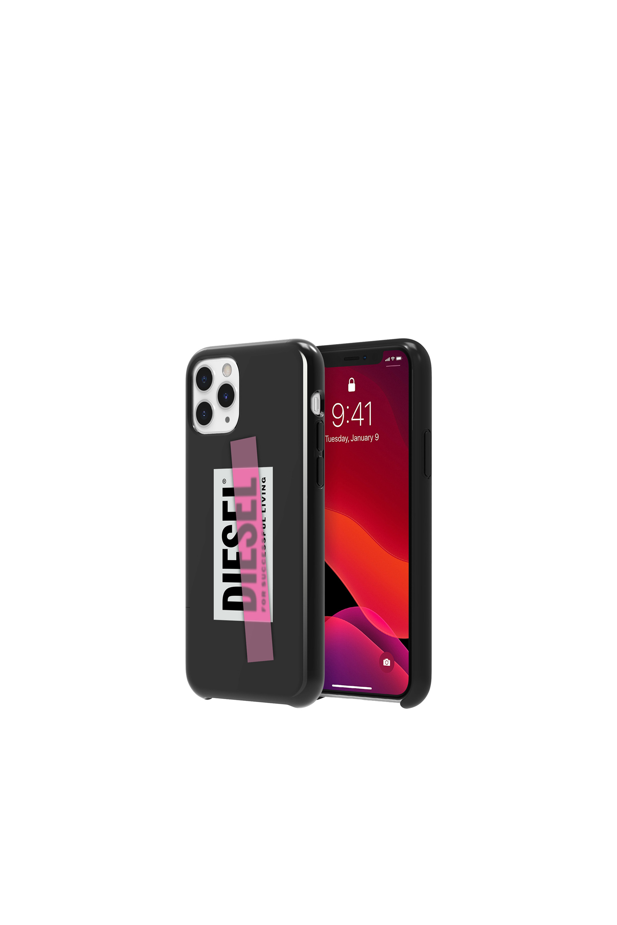 Diesel - DIPH-031-BLKPT, Unisex's Printed co-mold case for iPhone 11 Pro in Black/Pink - 1