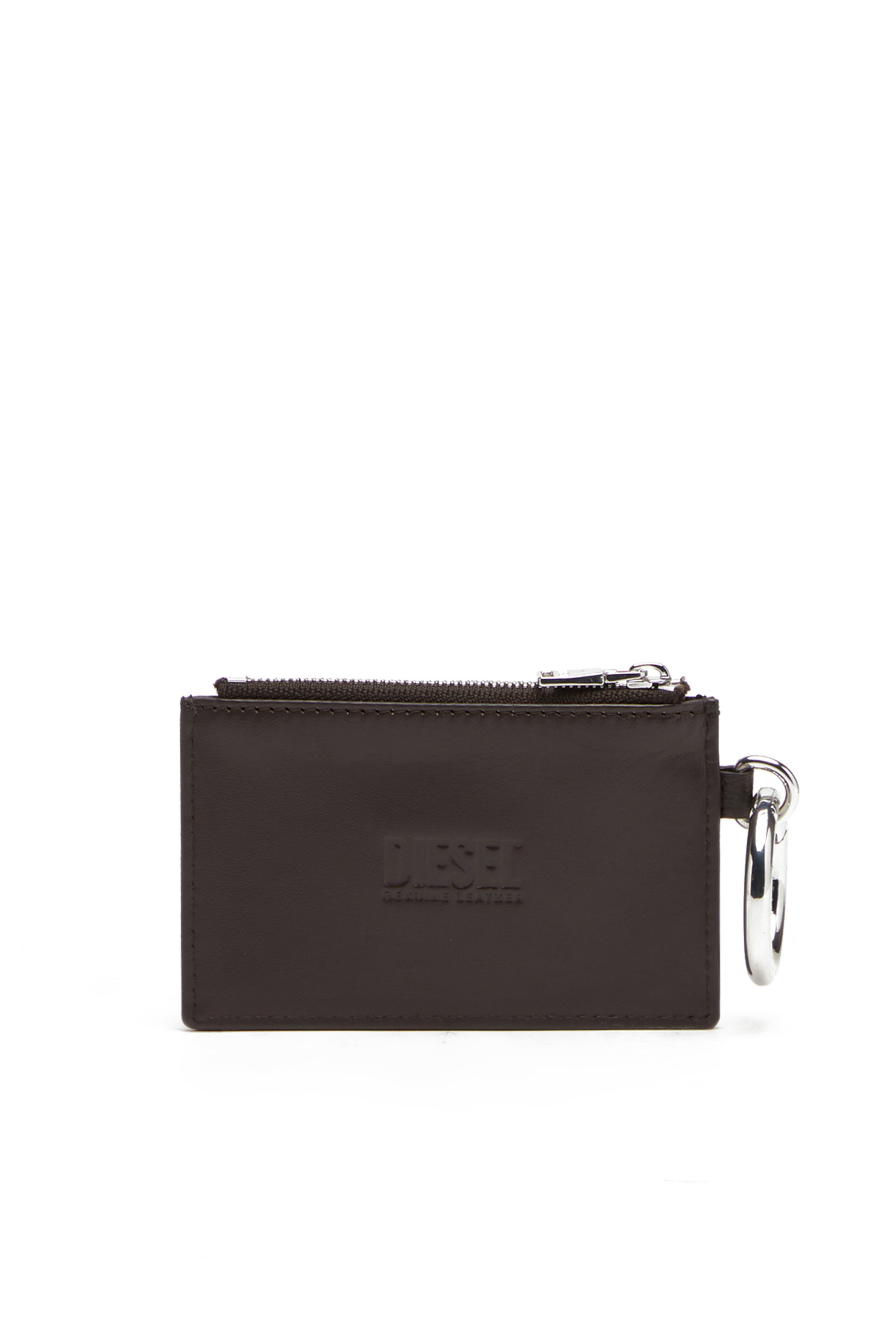Diesel - CARD POUCH, Unisex's Slim leather coin and card holder in Brown - 2