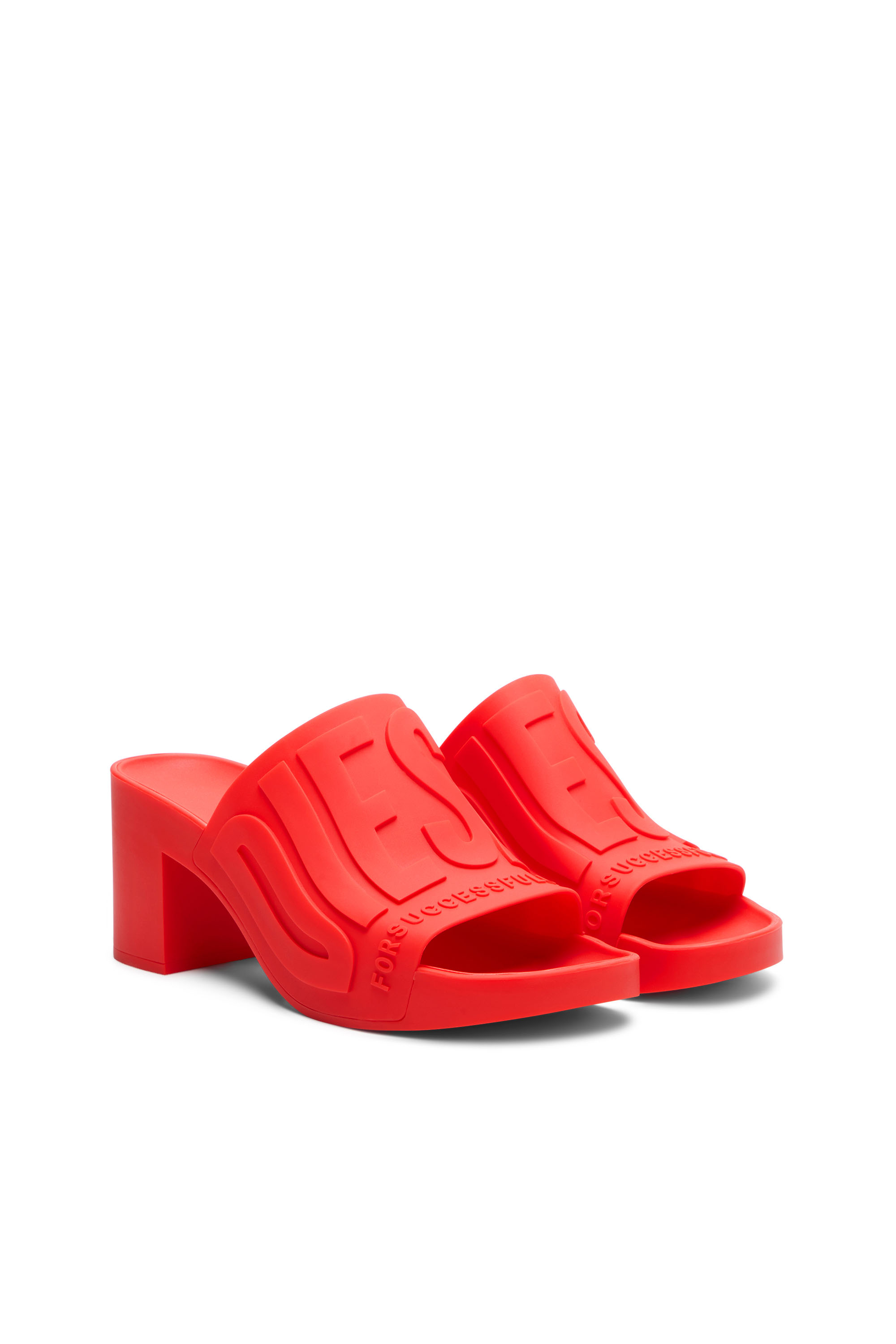 Diesel - SA-PAMELA H, Woman's Sa-Pamela-Heeled rubber pool slides in Red - 2