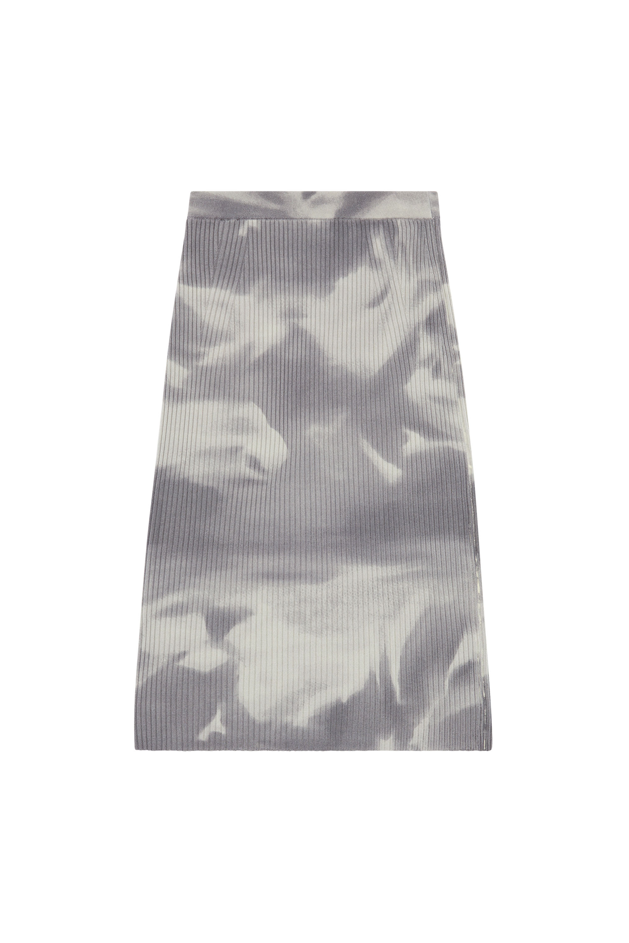 Diesel - M-BETTY, Woman's Midi skirt in camo wool knit in Grey - 3