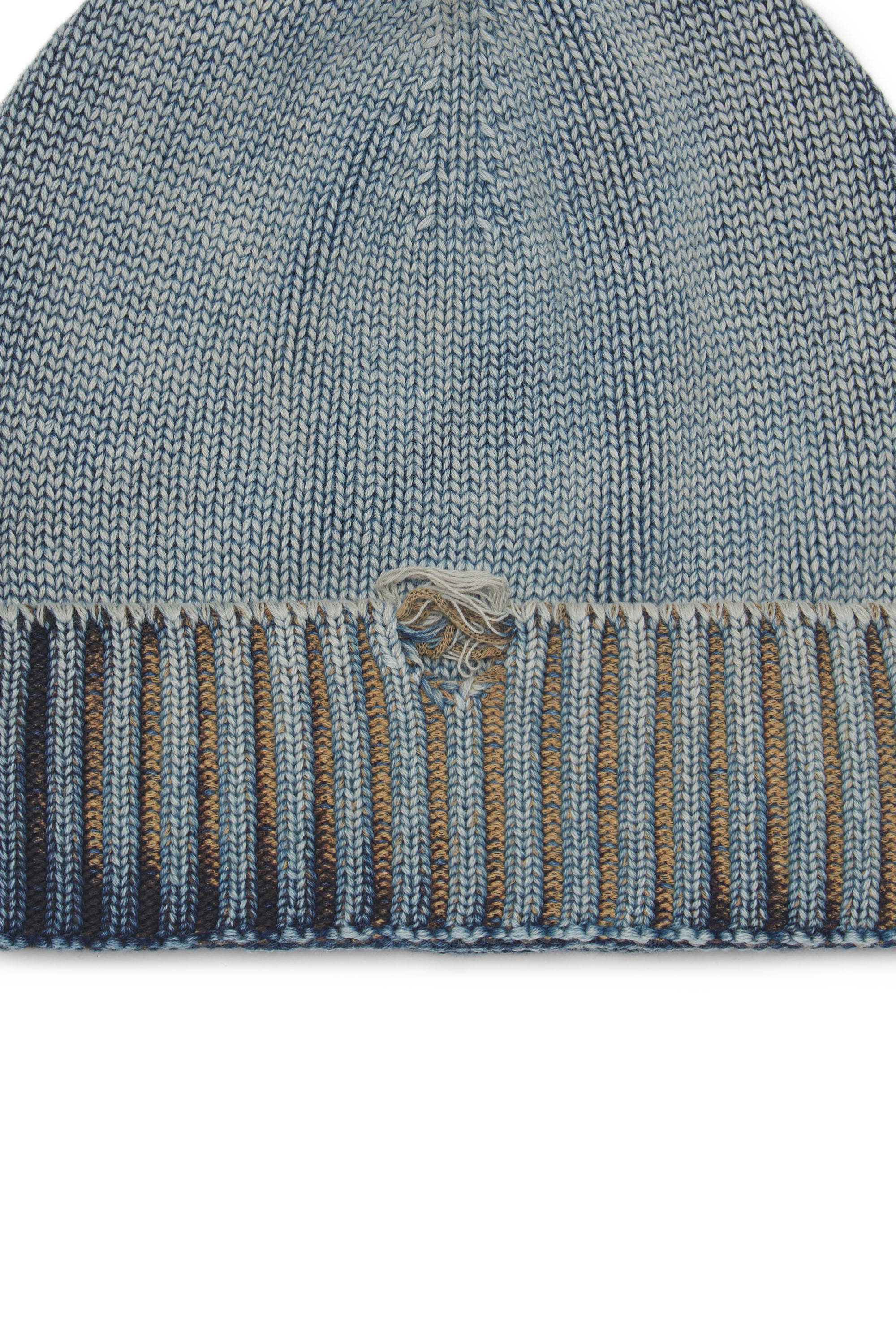 Diesel - K-DODE, Unisex's Distressed cotton beanie in Blue - 3