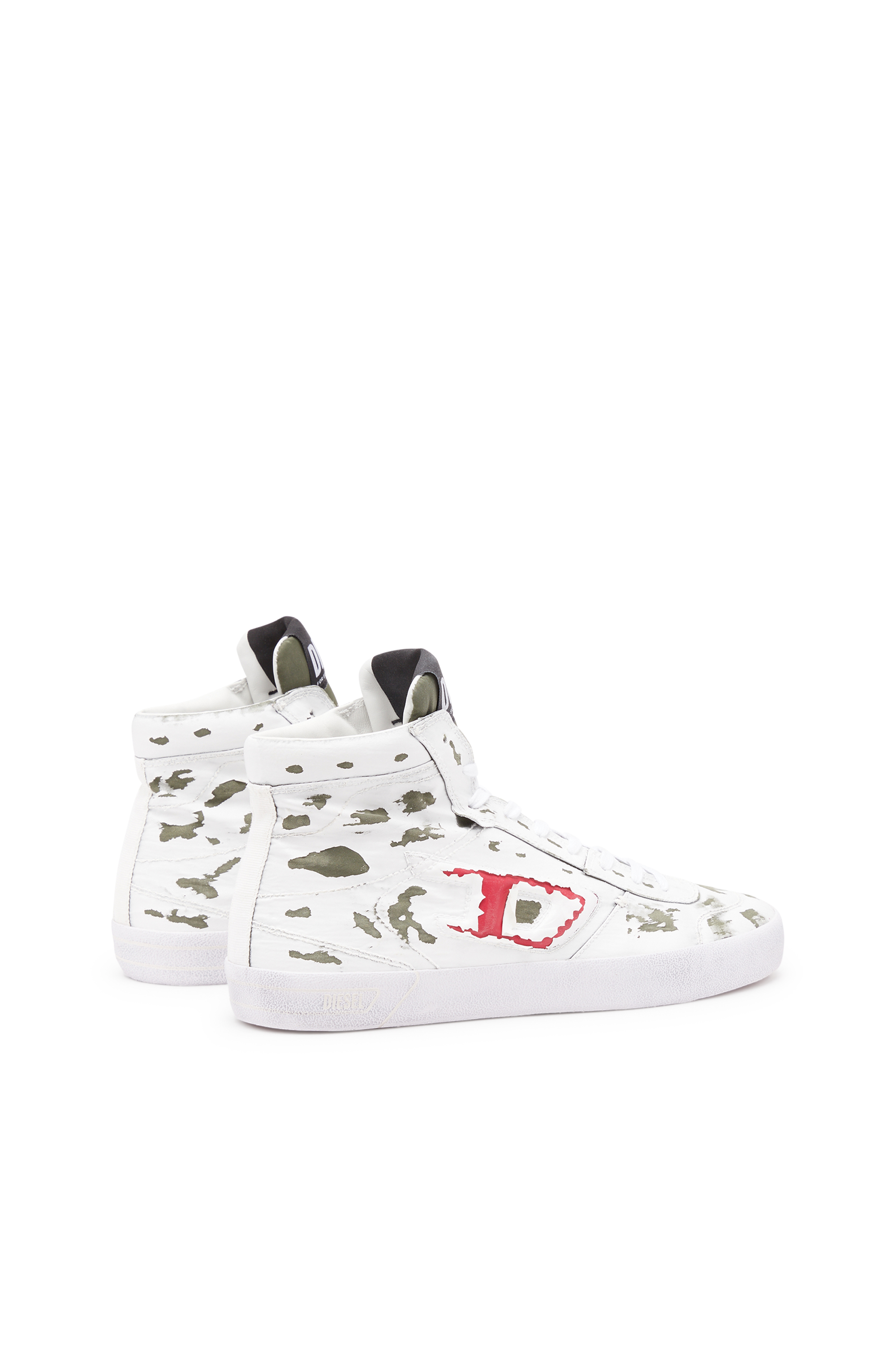Diesel - S-LEROJI MID, Man's S-Leroji Mid-High-top sneakers with rips in White/Green - 3