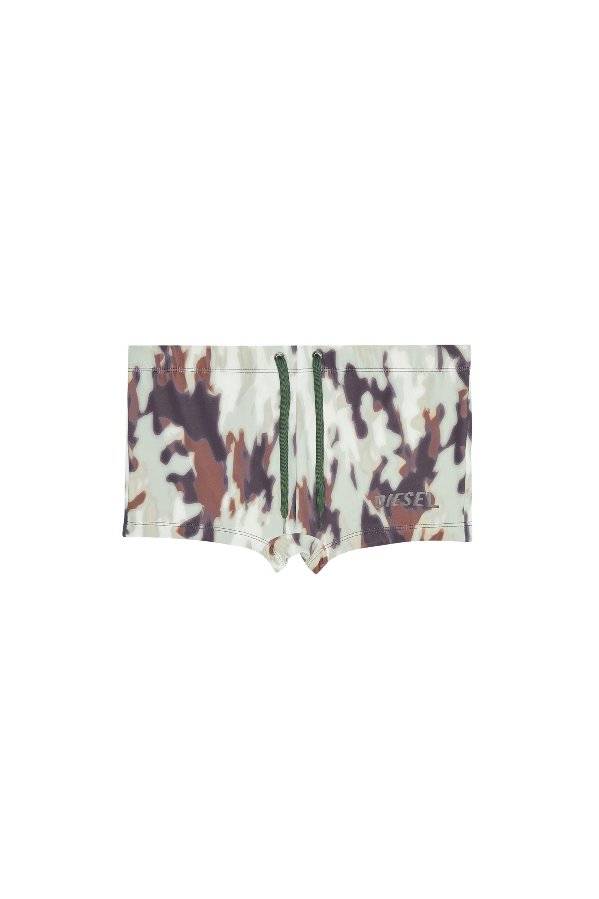 Diesel - BMBX-BRAD, Man's Swim boxer briefs with camo print in Green/Black - 1