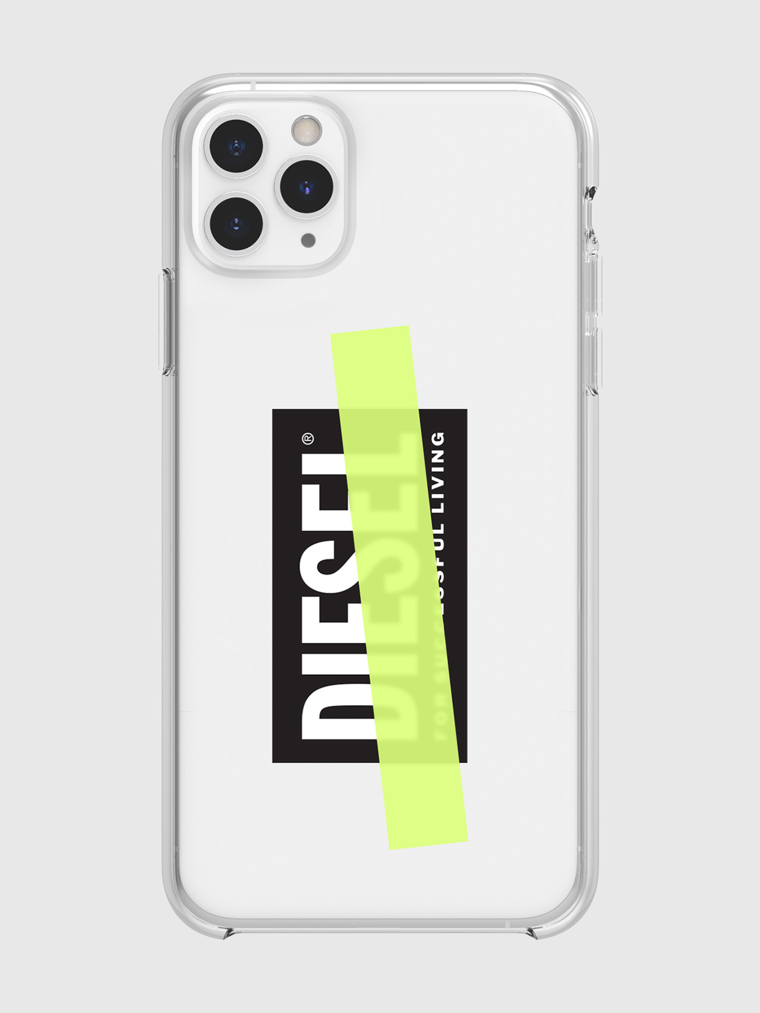 Diesel - DIPH-033-CLYET, Unisex's Printed co-mold case for iPhone 11 Pro Max in White/Yellow - 3
