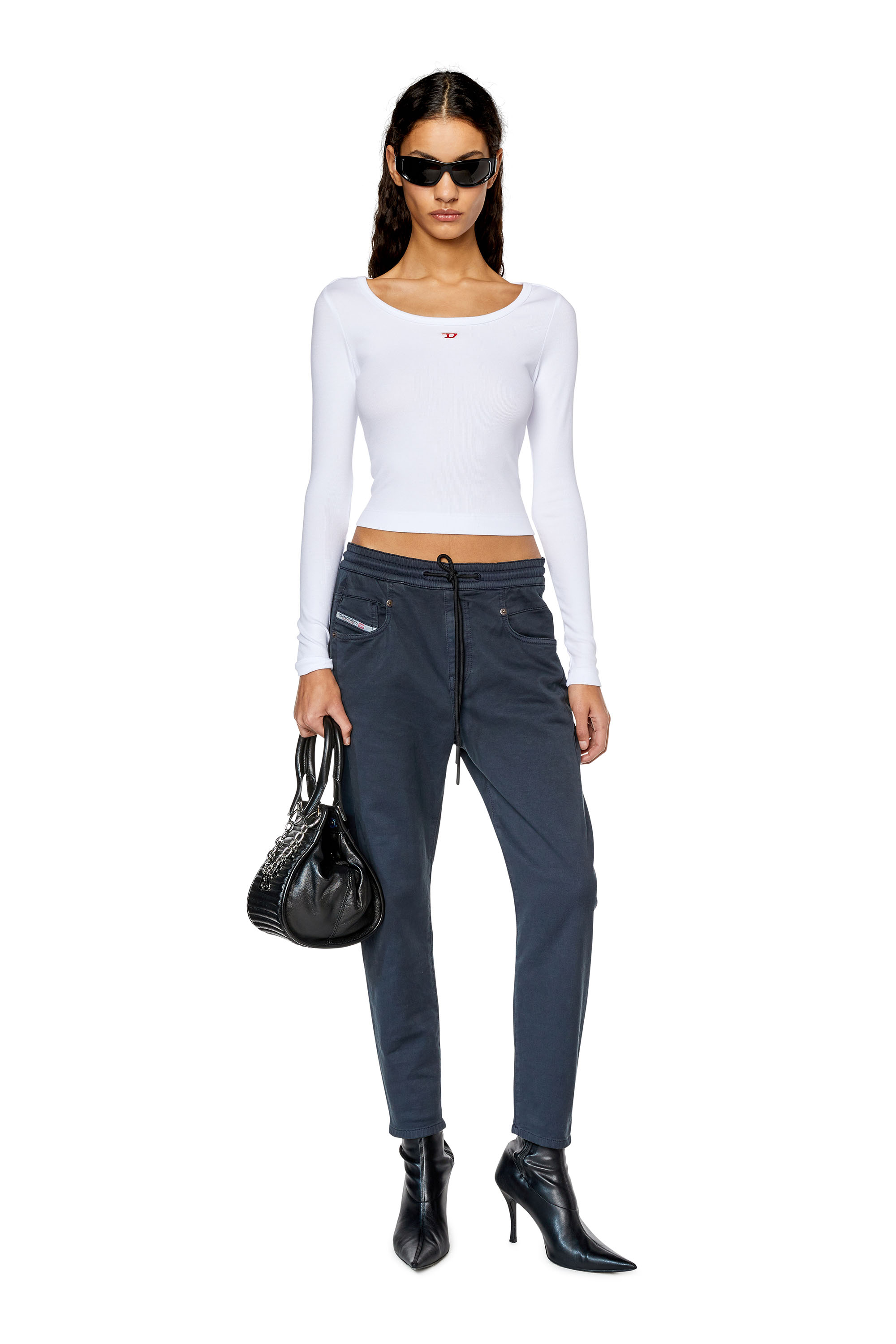 Diesel - Boyfriend 2041 D-Fayza Joggjeans® 068DY, Woman's Boyfriend 2041 D-Fayza Joggjeans® in Blue - 2
