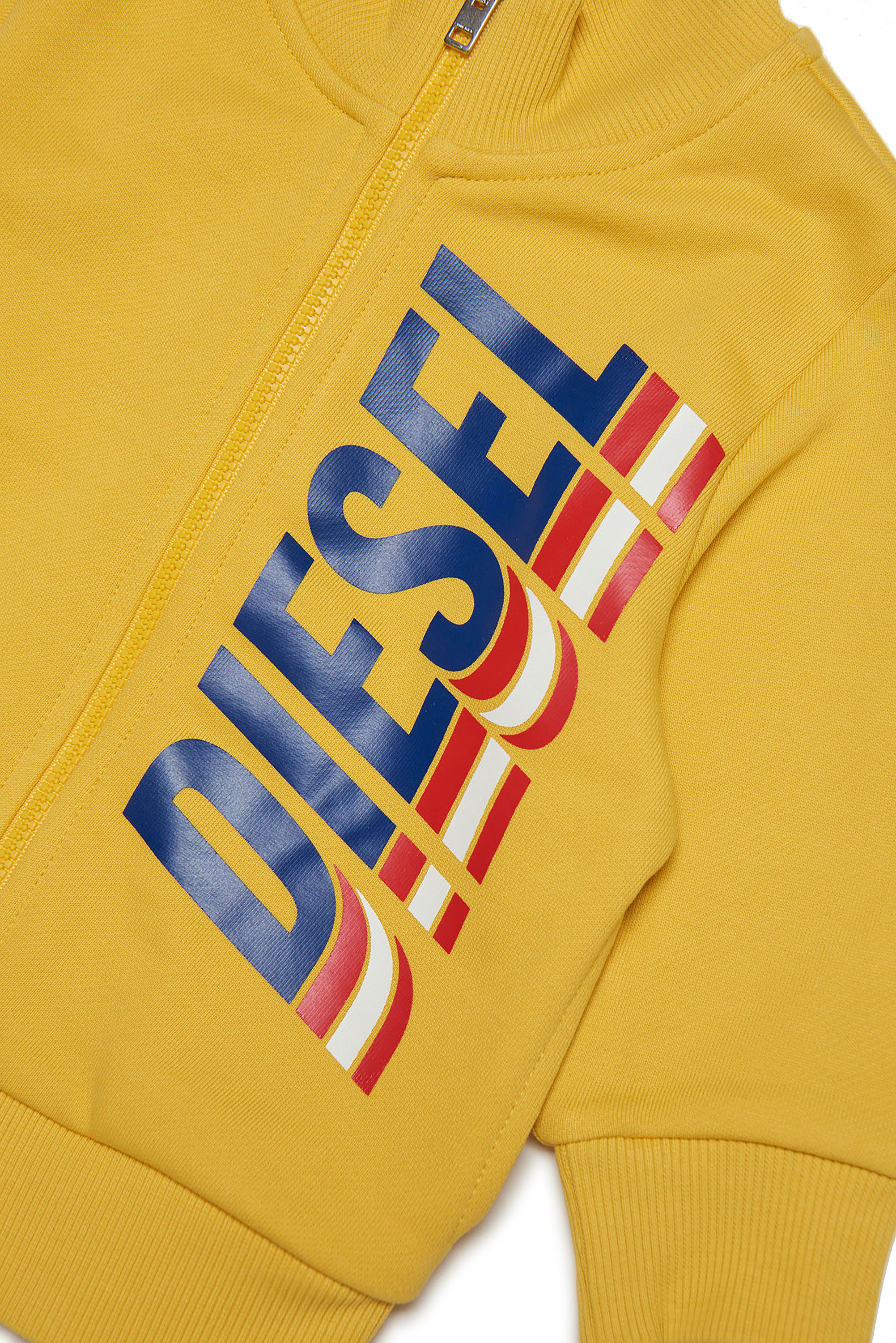 Diesel - SVASEB, Man's Zip-up sweatshirt with sporty logo in Yellow - 3
