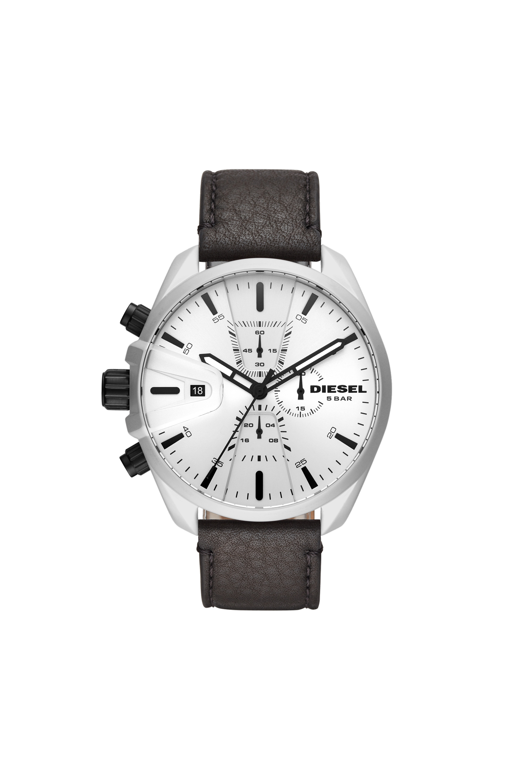 Diesel - DZ4505, Man's Ms9 chronograph black leather watch in Black - 1