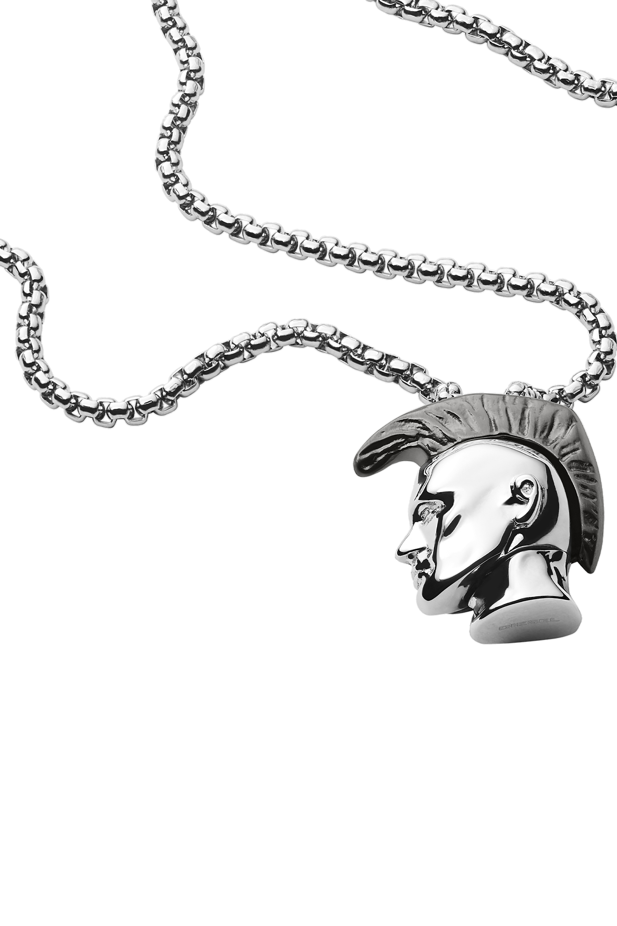 Diesel - DX1253, Man's Stainless steel "only the brave" icon pendant necklace in Silver - 1