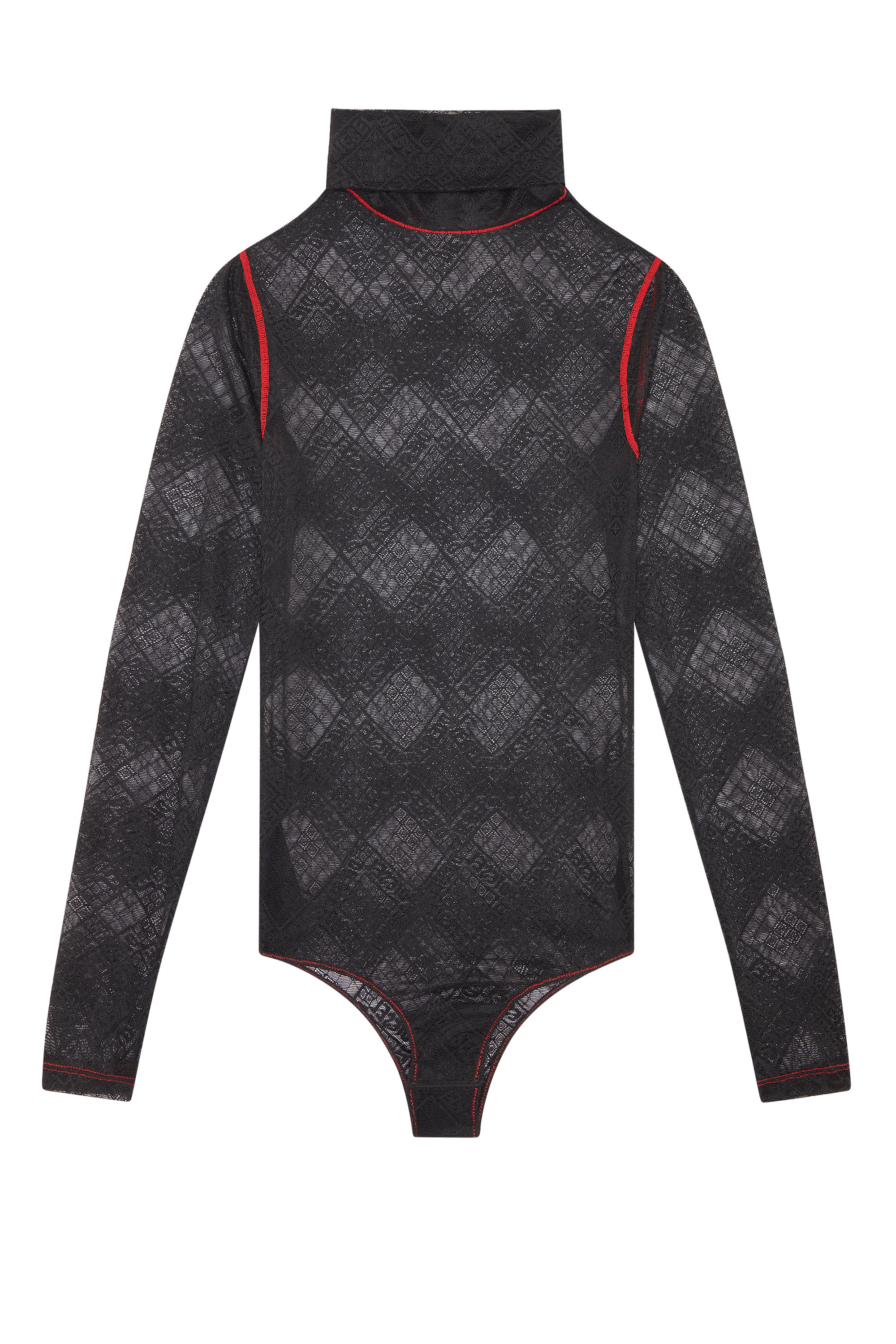 Diesel - UFBY-BRILLY, Woman's Lace body with Diesel rhombus motif in Black - 1