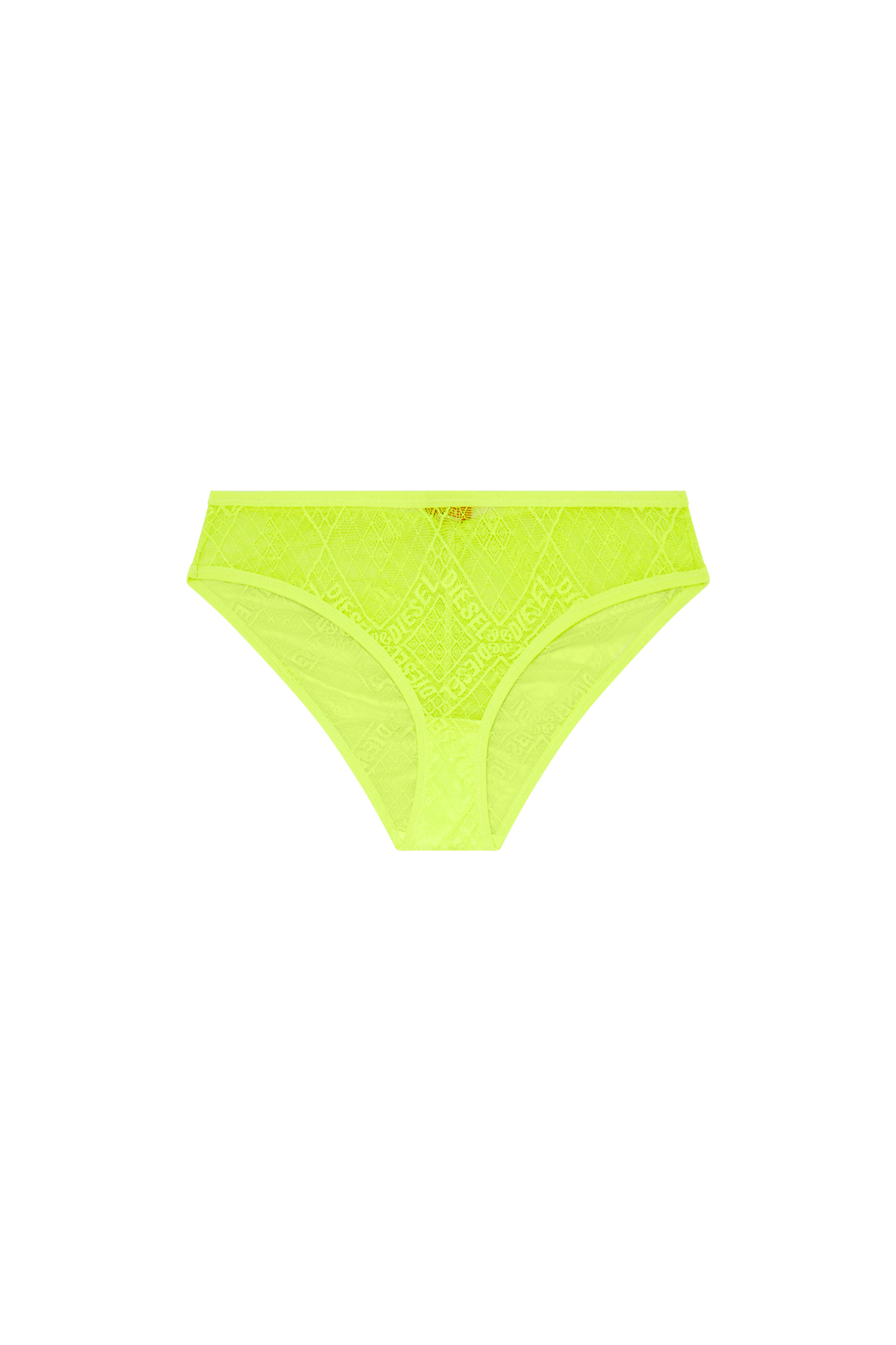 Diesel - UFPN-BONITAS-X, Woman's Hipster briefs in logo lace in Yellow Fluo - 4