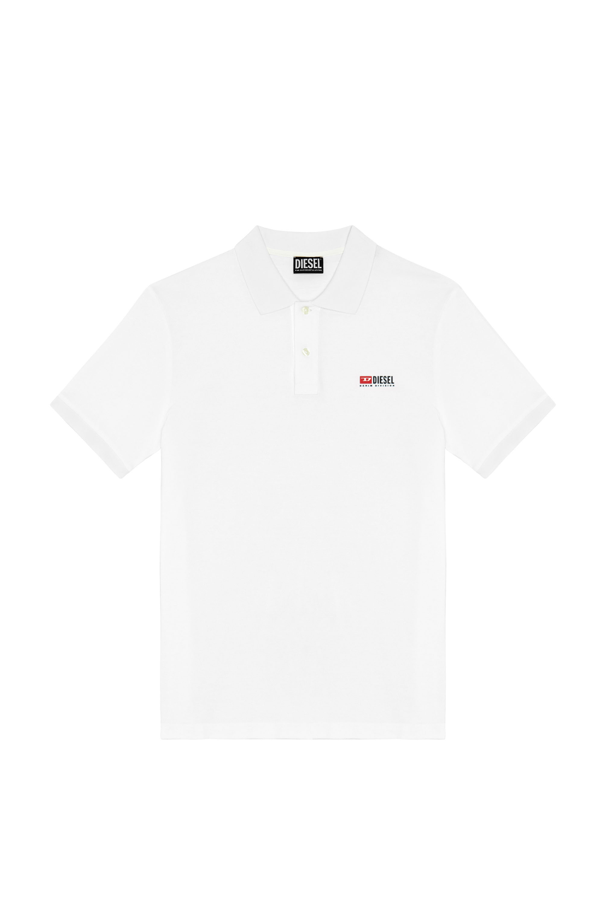 Diesel - T-SMITH-DIV, Man's Polo shirt with 3D logo in White - 3