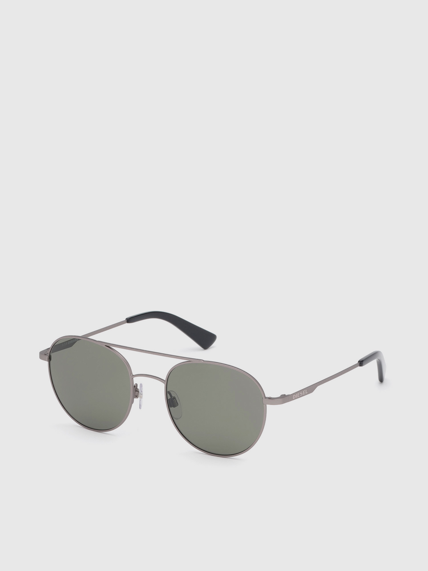 Diesel - DL0286, Unisex's Rounded sunglasses in metal in Dark Beige - 3