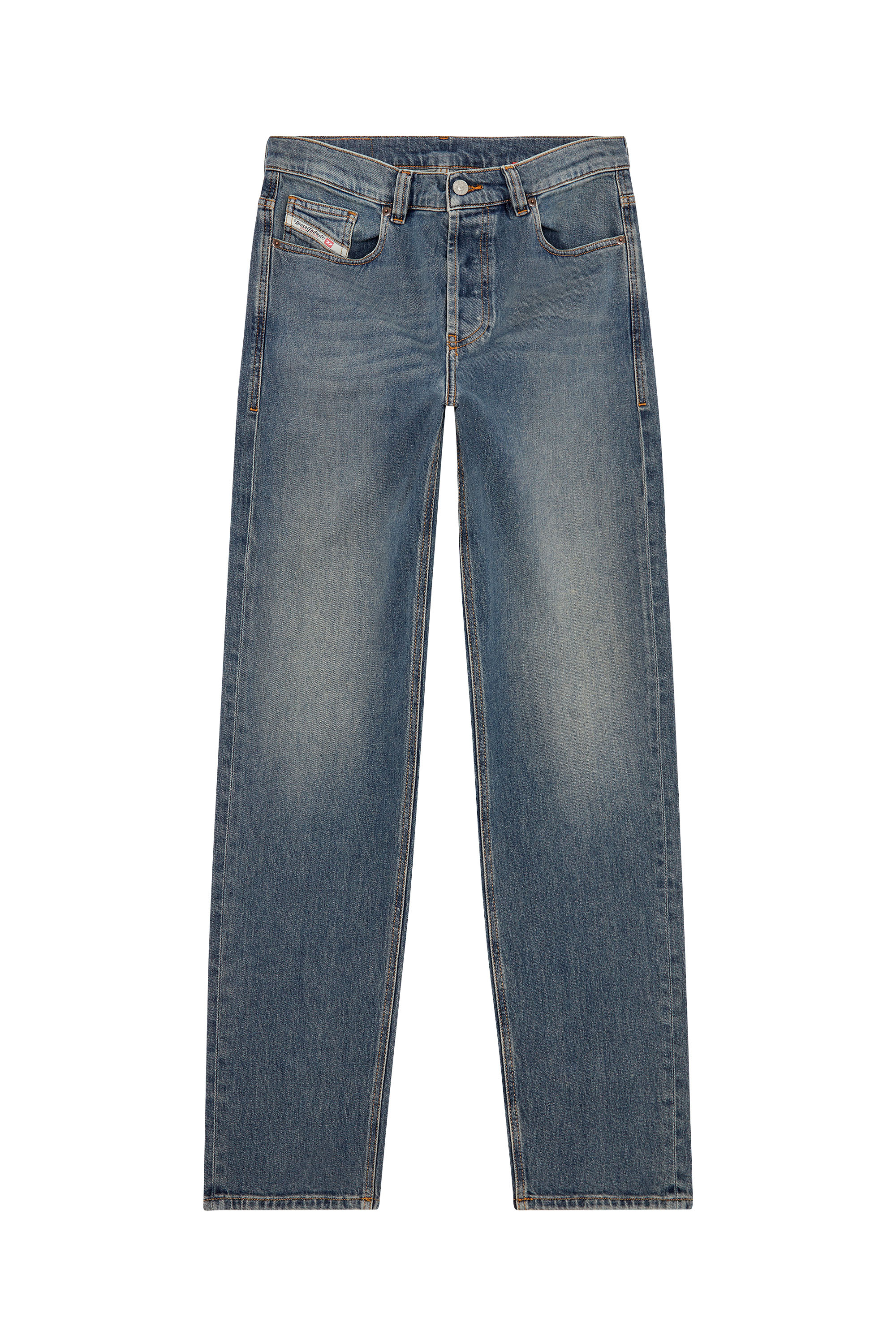 Diesel - Straight Jeans 2010 D-Macs 09F74, Man's Straight Jeans - 2010 D-Macs in Medium blue - 3