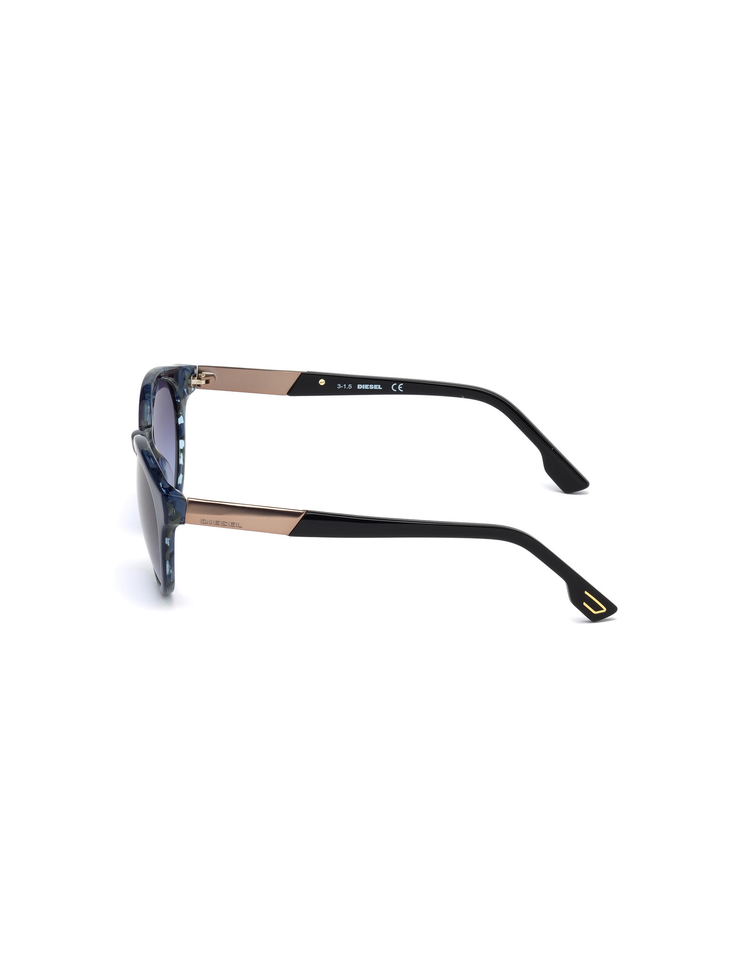 Diesel - DM0186, Unisex's Full rim shape eyewear with metal plaque in Brilliant Blue - 3