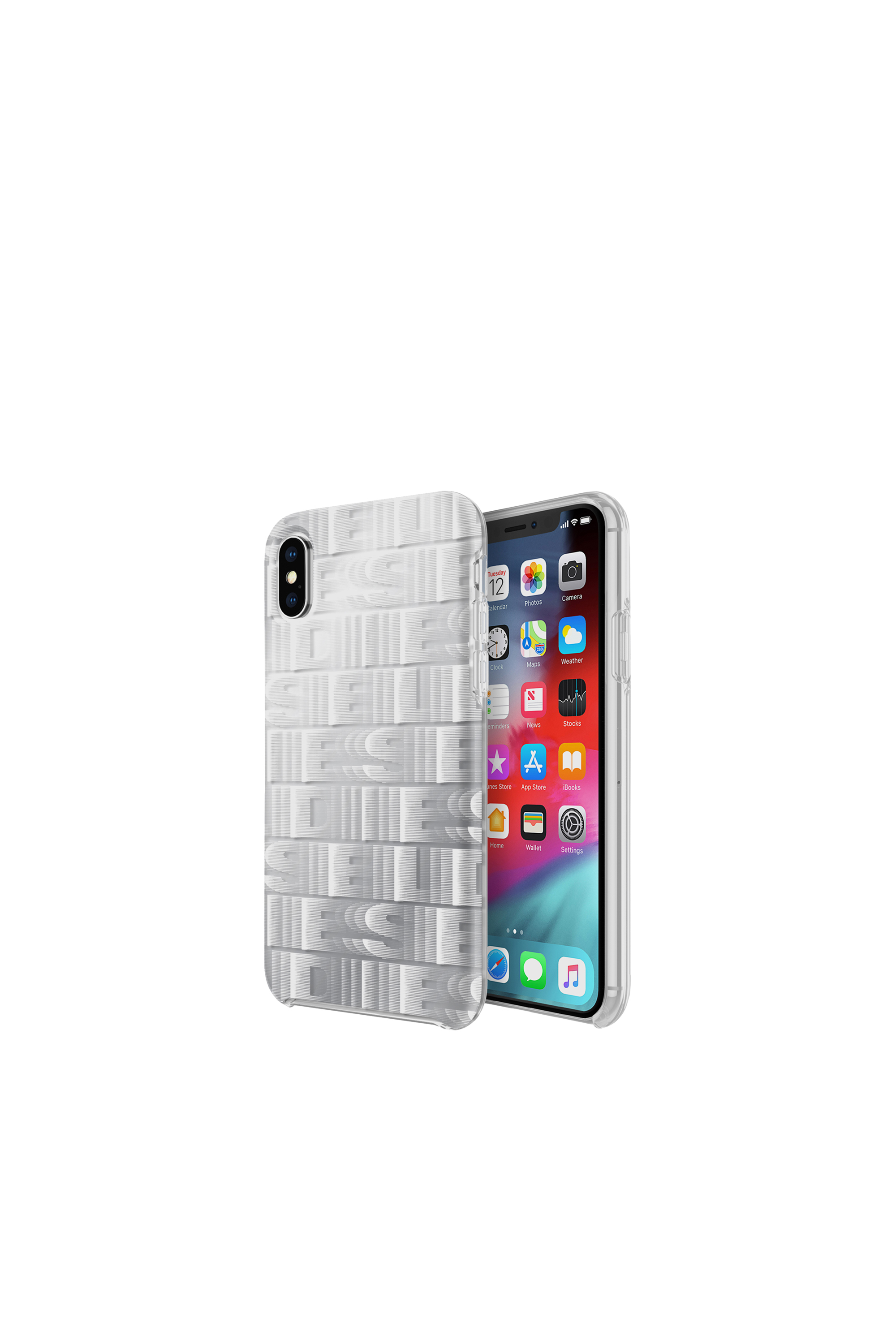 Diesel - DIESEL PRINTED CO-MOLD CASE FOR IPHONE XS & IPHONE X, Unisex's Repeating logo case, iPhone XS & iPhone X in White - 1