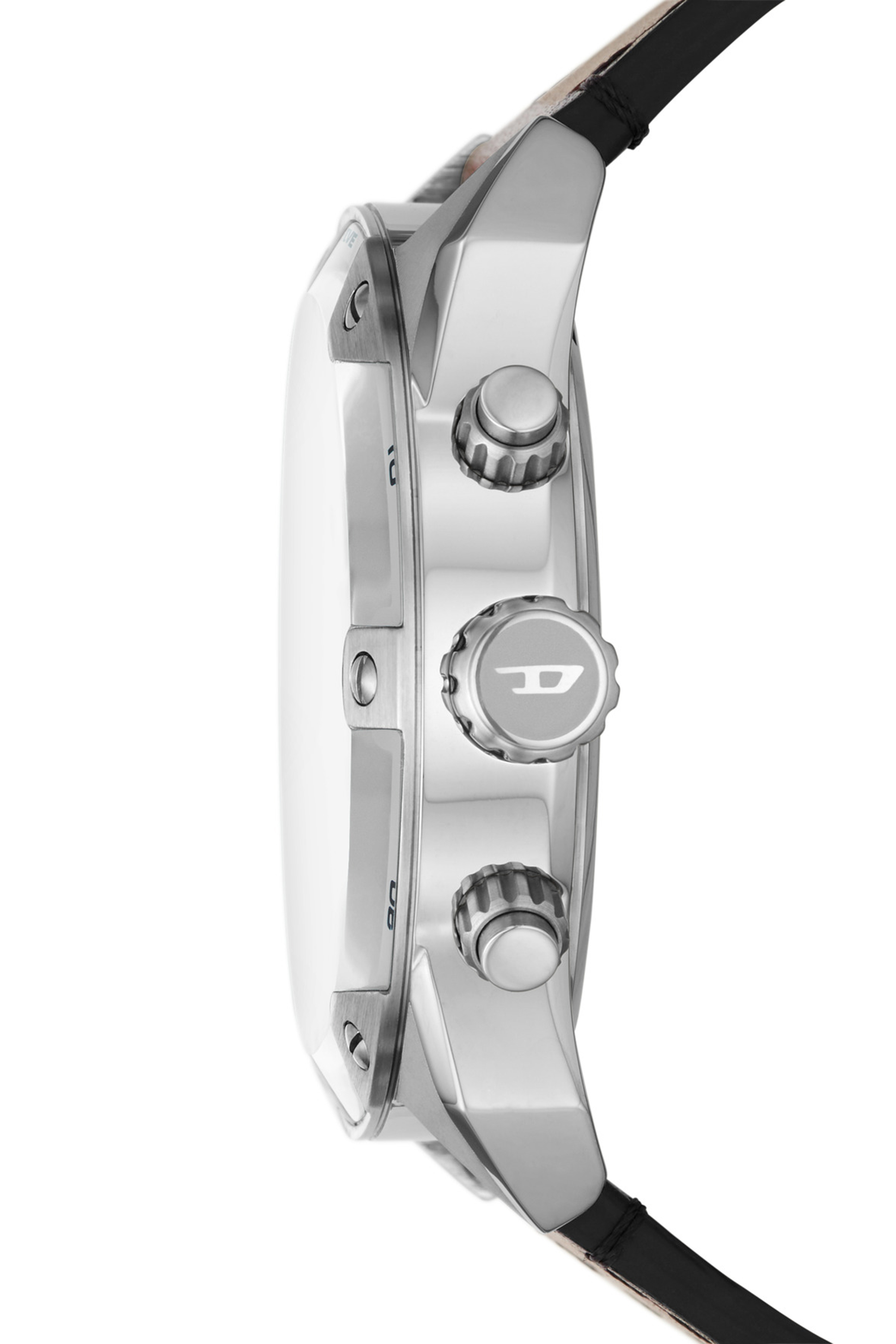 Diesel - DZ4606, Man's Spiked Chronograph Brown Leather Watch in Brown - 3