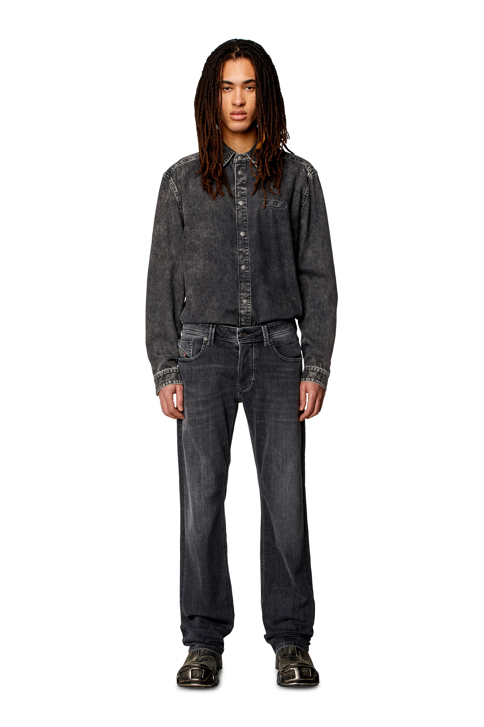 Diesel - Man's Regular Jeans 1985 Larkee 09H29, Black/Dark grey - 2