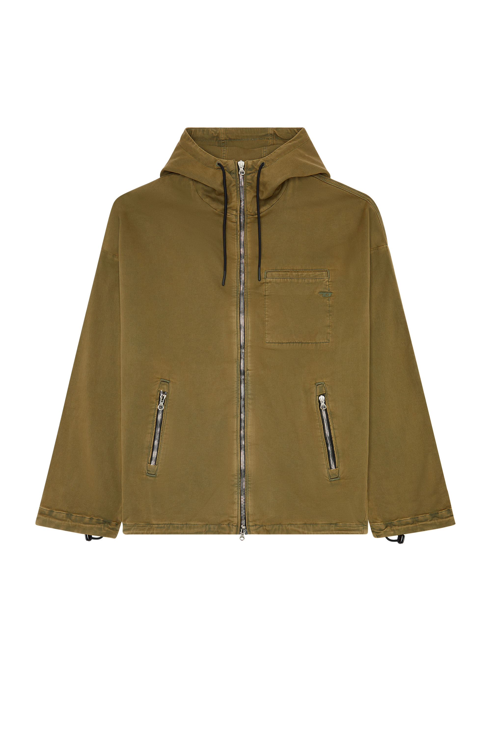 Diesel - D-HENNES JOGG, Man's Hooded JoggJeans jacket in Military Green - 3
