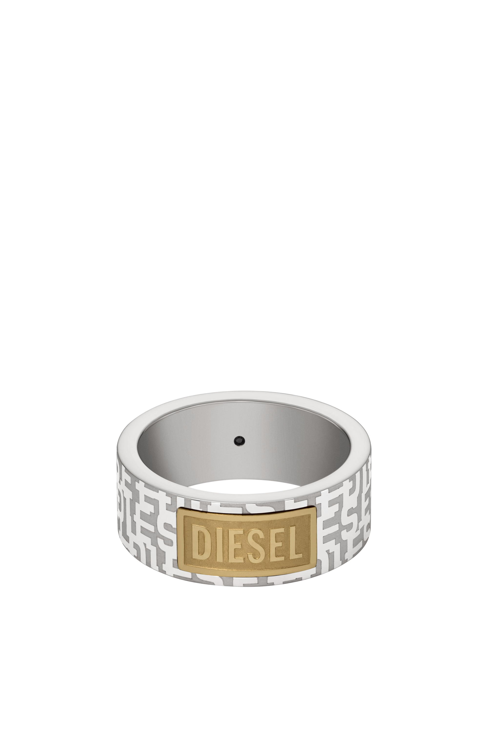 Diesel - DX1427, Unisex's Font Two-Tone Band Ring in Silver - 2