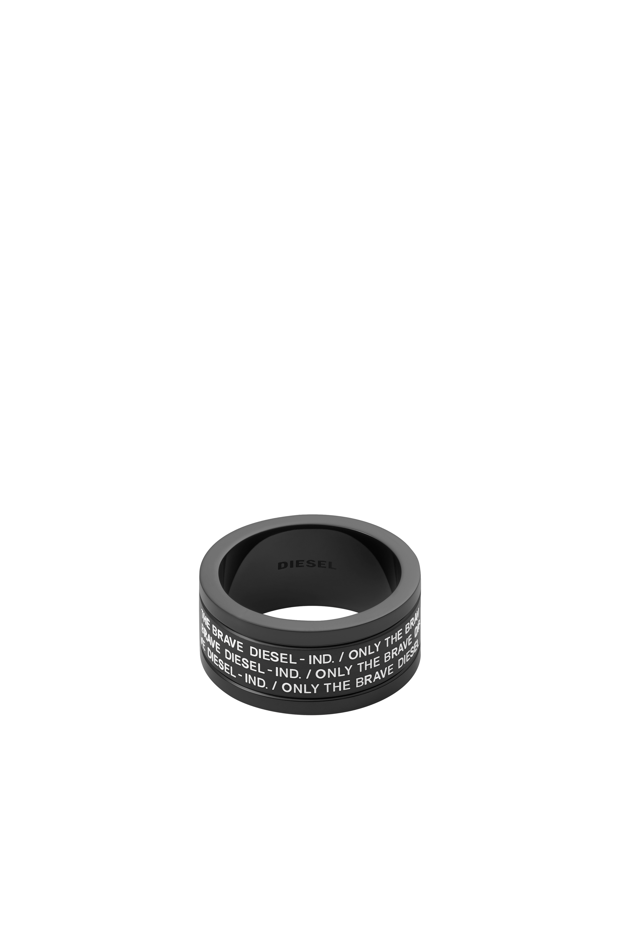 Diesel - DX1289, Man's Black stainless steel ring in Black - 2
