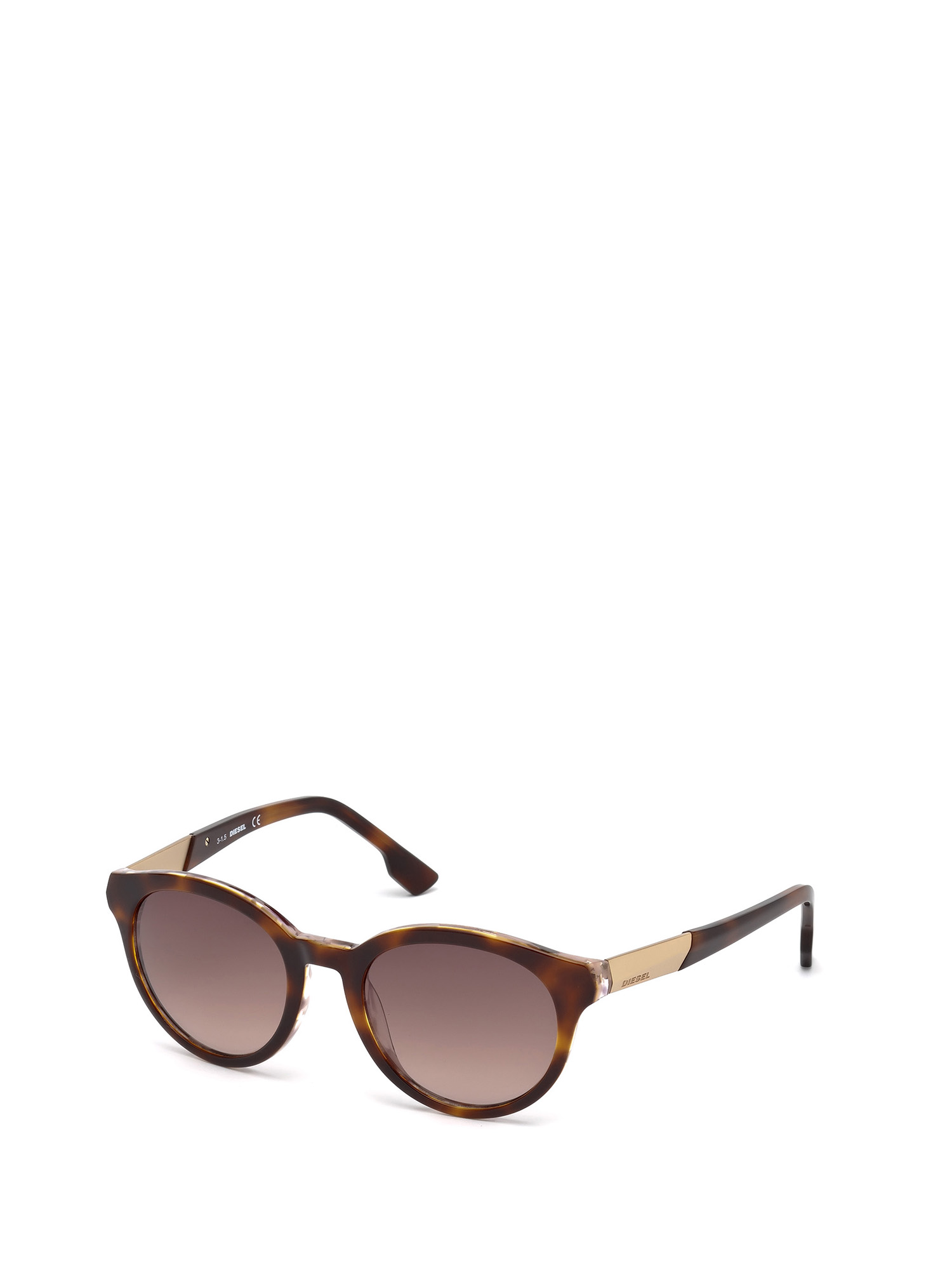 Diesel - DM0186, Unisex's Full rim shape eyewear with metal plaque in Brown - 1