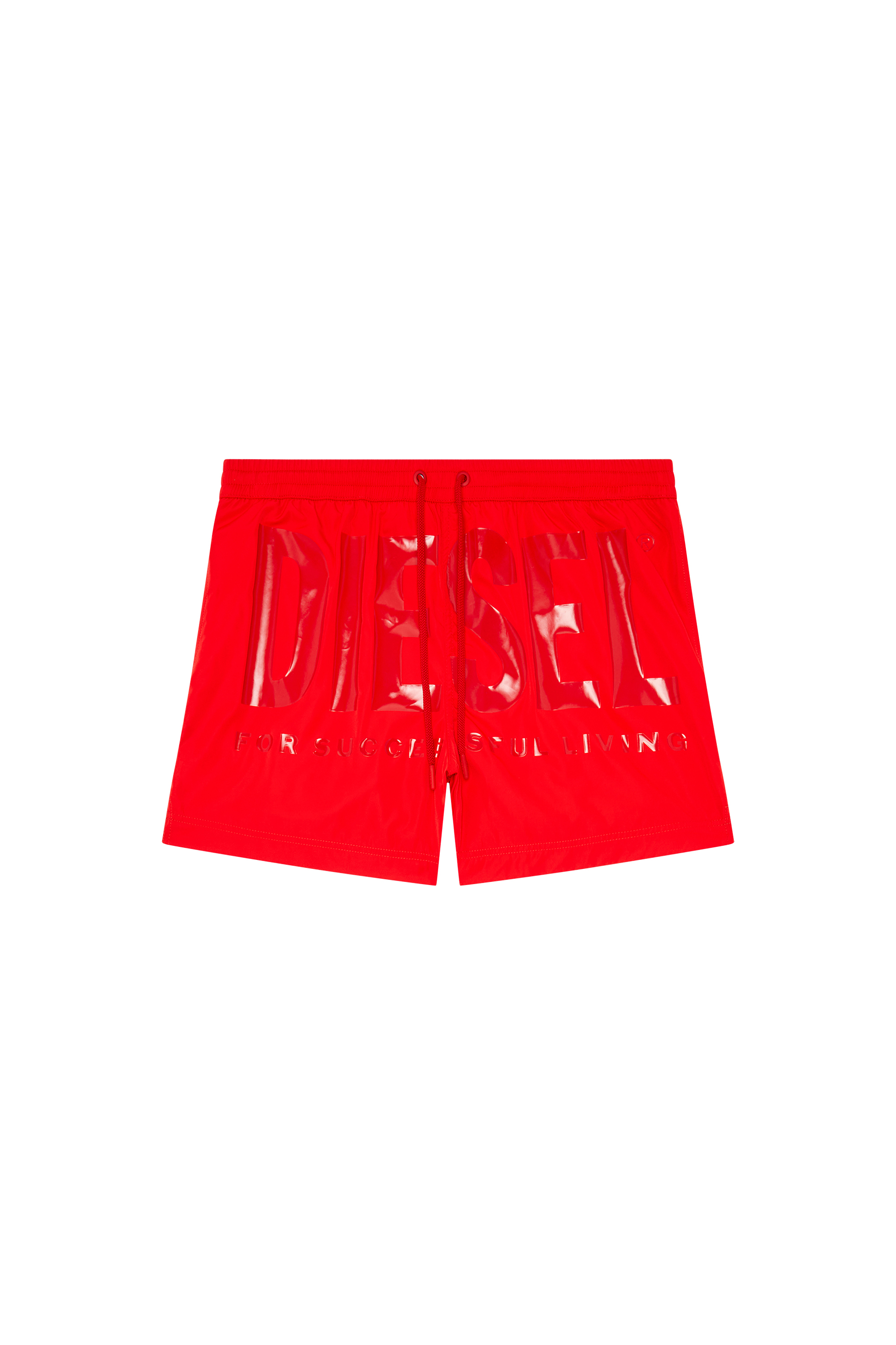 Diesel - BMBX-KEN-37, Man's Mid-length swim shorts with tonal logo in Red - 4