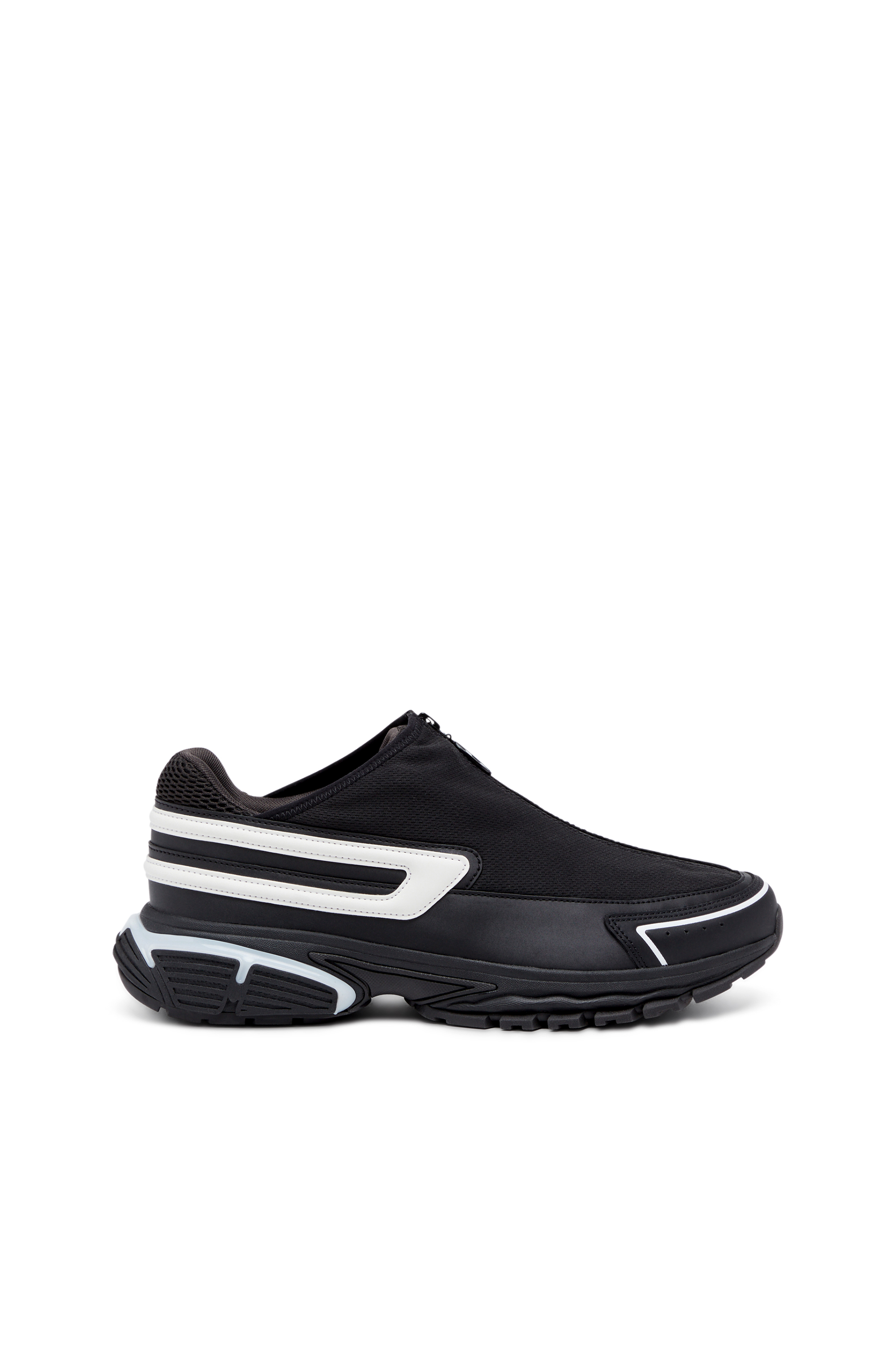 Diesel - S-SERENDIPITY PRO-X1 ZIP X, Unisex's S-Serendipity-Slip-on mesh sneakers with zip in Black/White - 1