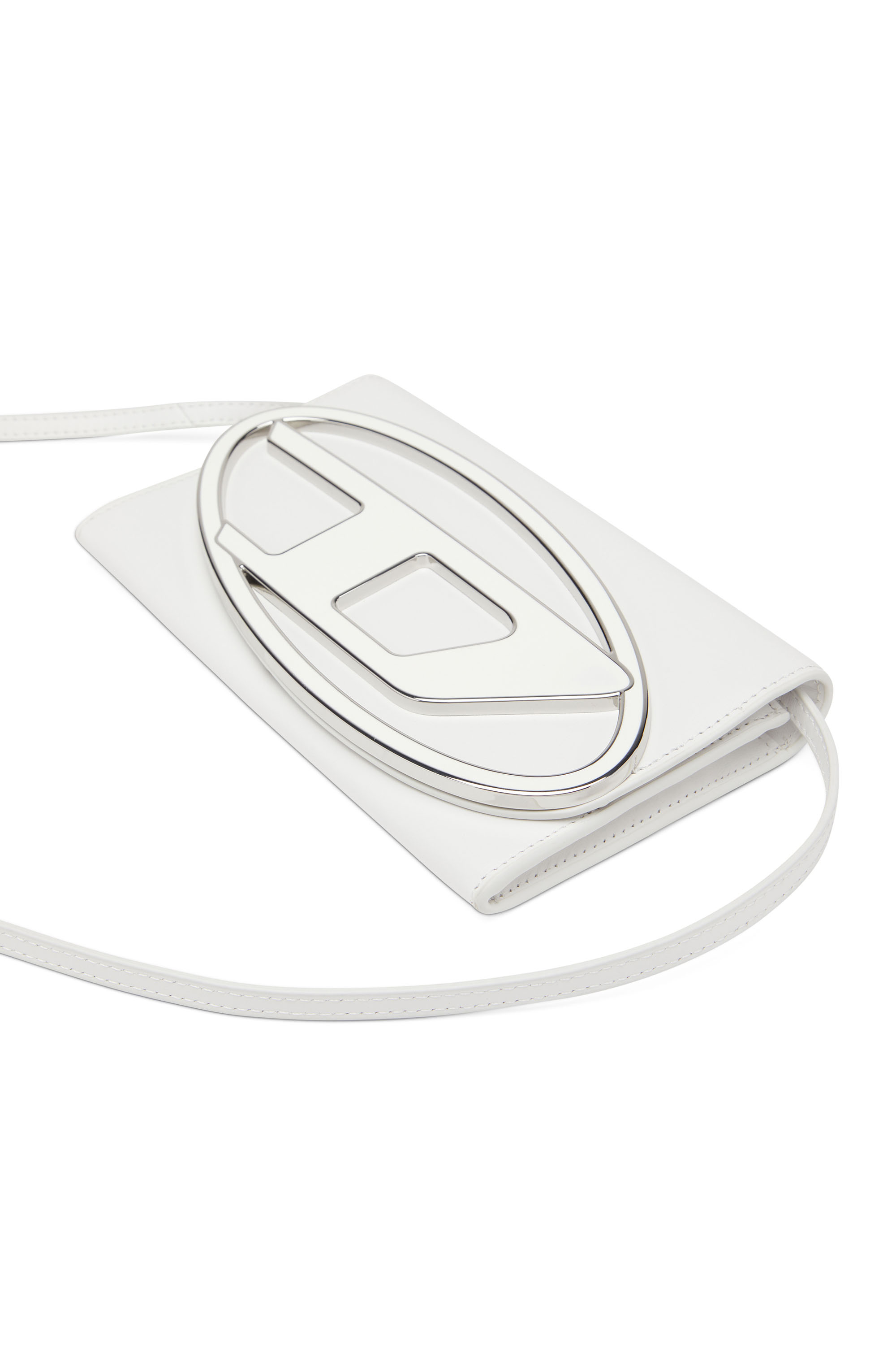 Diesel - CYGNUS, Woman's Leather wallet purse with logo plaque in White - 4