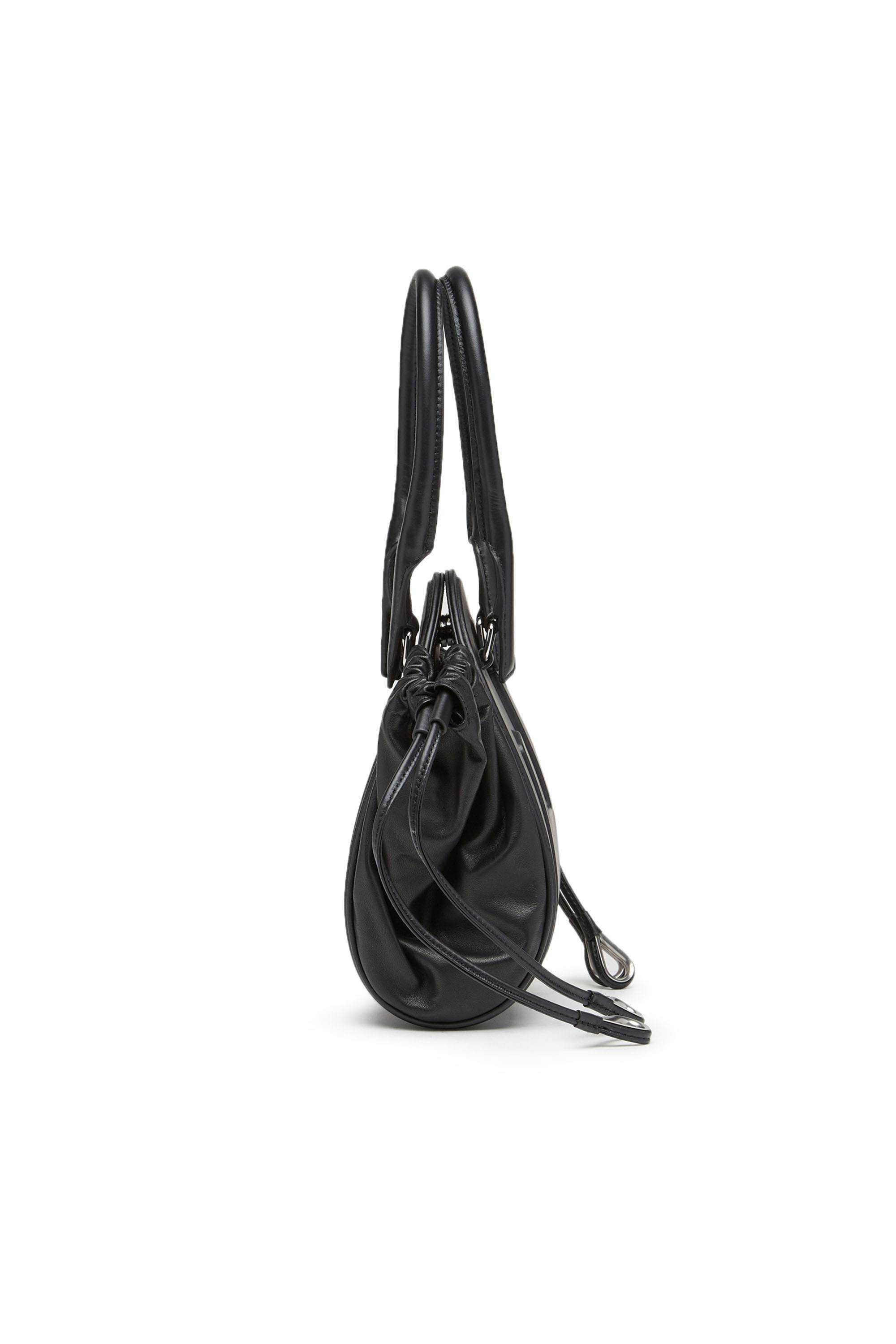 Diesel - 1DR-FOLD XS, Woman's 1DR-Fold XS-Oval logo handbag in nappa leather in Black - 3