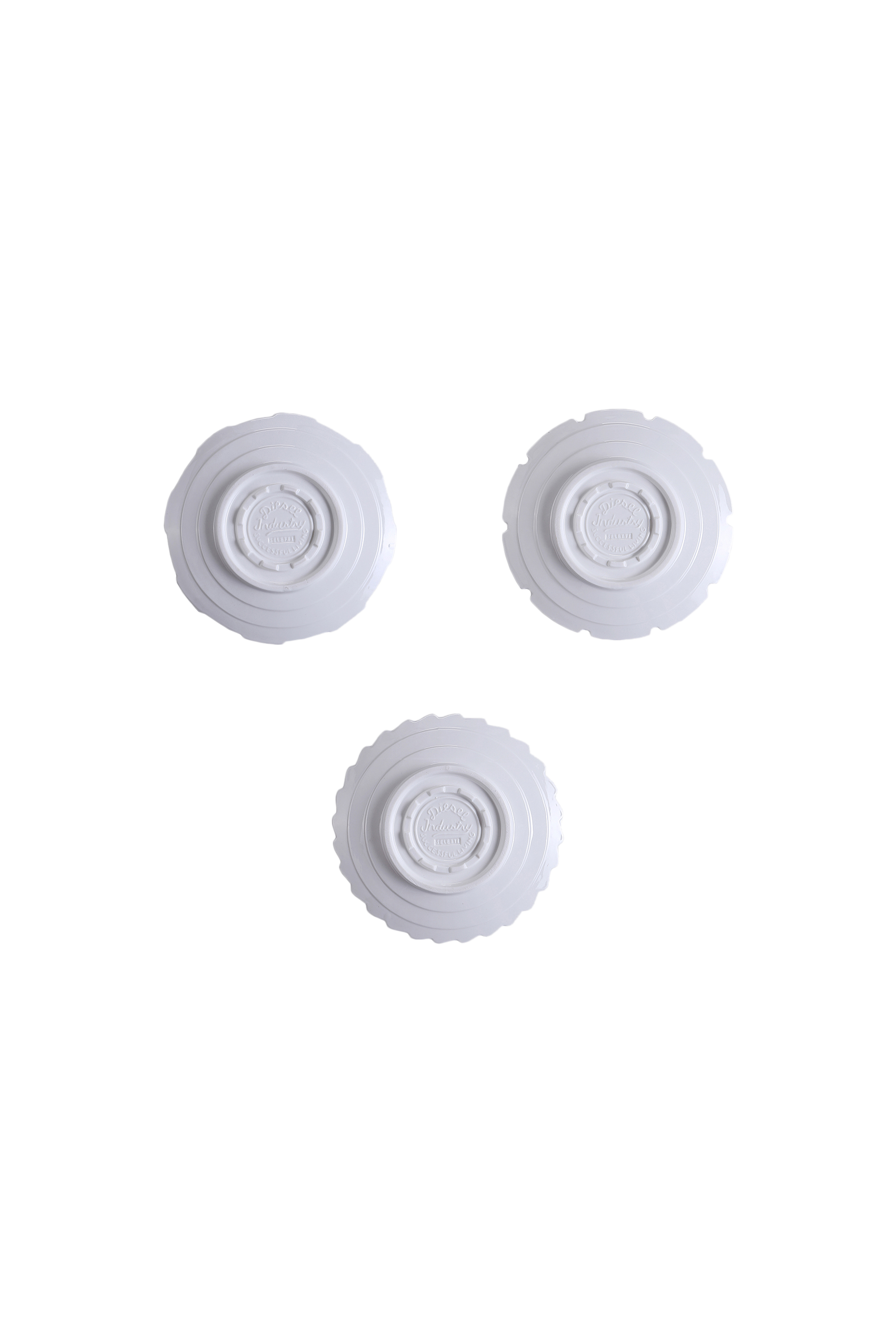 Diesel - 10913 MACHINE COLLEC, Unisex's Porcelain dessert plates, set of 3 in White - 2