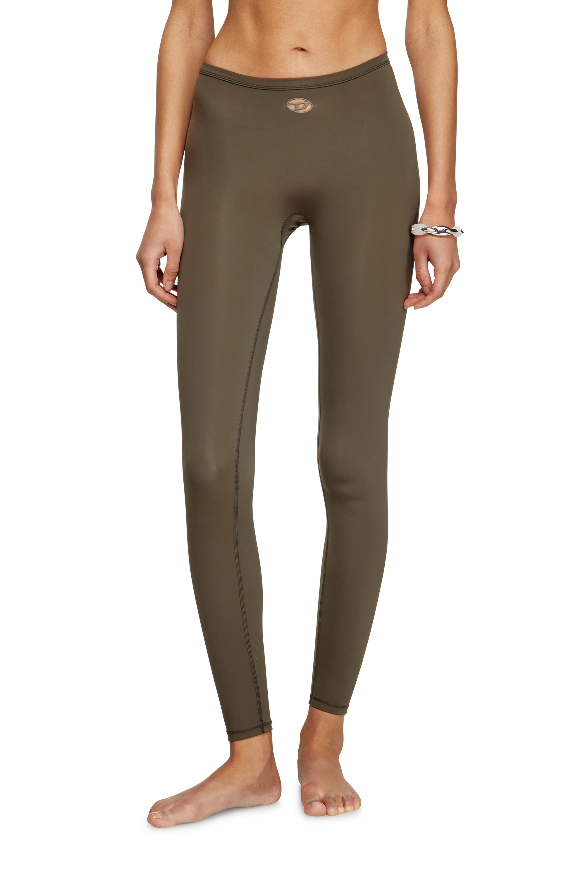 Diesel - MINA-UTLT, Woman's Stretch Nylon leggings in Brown - 1