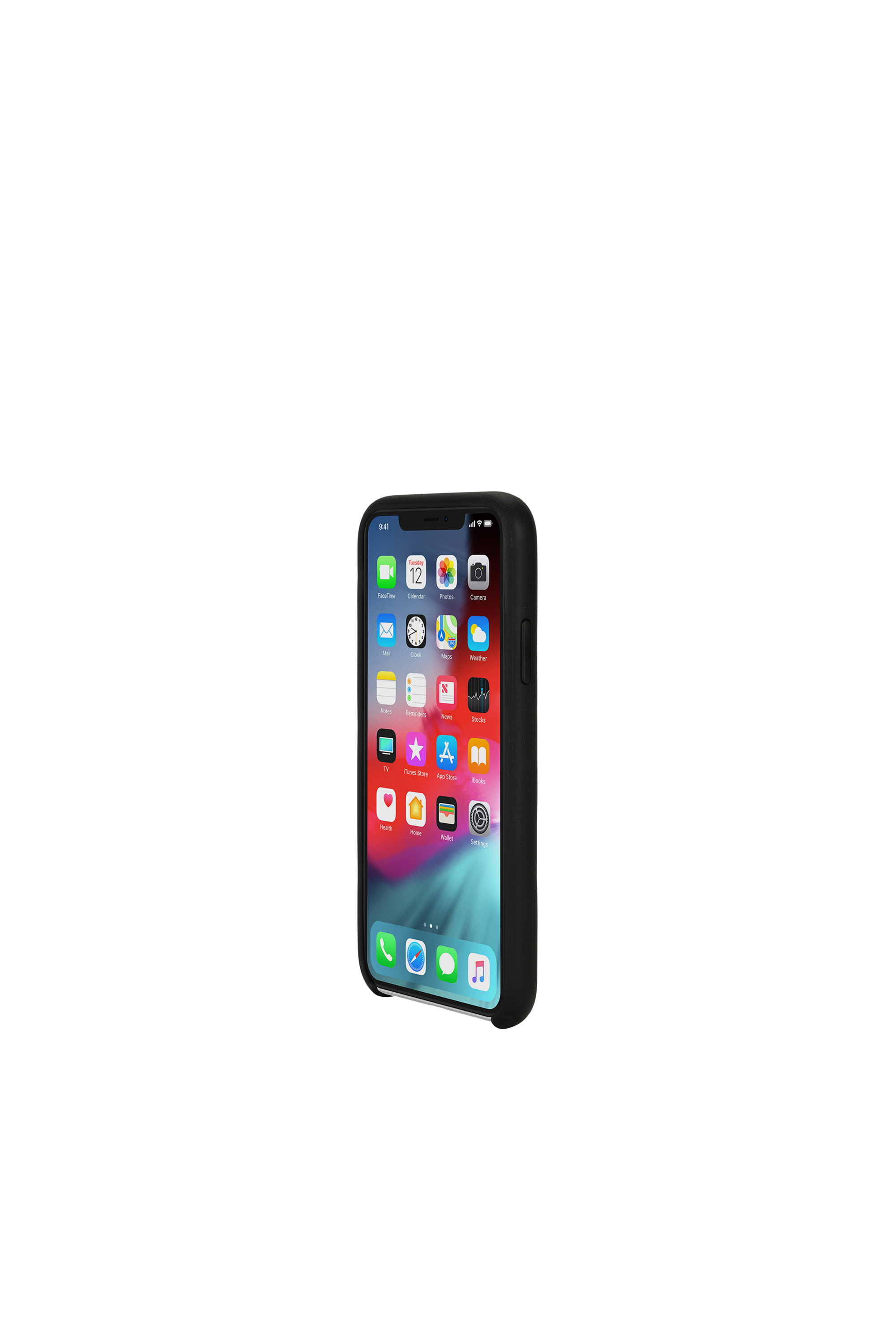 Diesel - DIESEL LEATHER CO-MOLD CASE FOR IPHONE XS MAX, Unisex's Black leather diagonal logo case, iPhone XS Max in Black - 3