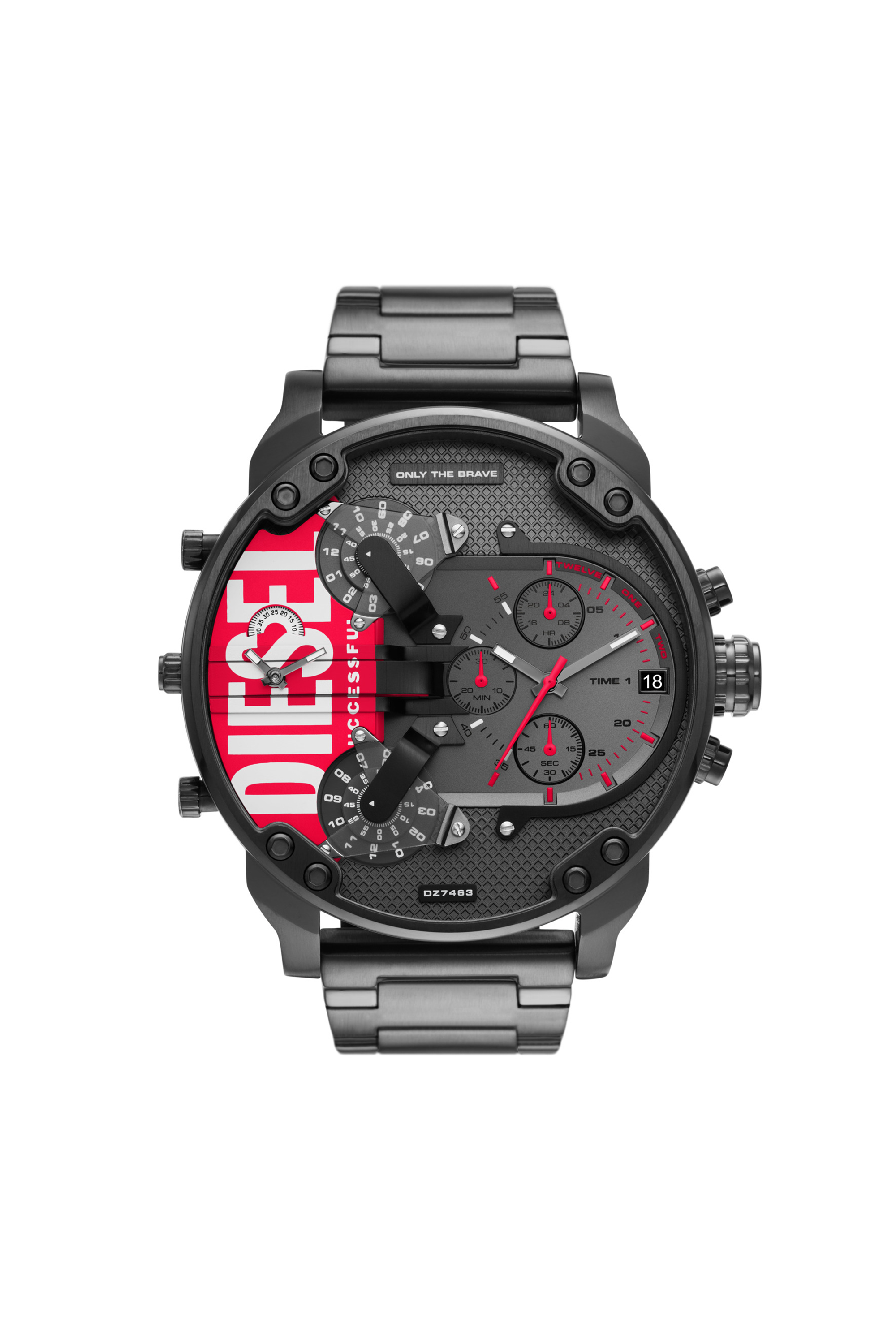 Diesel - DZ7463, Man's Mr. Daddy 2.0 hronograph black-tone stainless steel watch in Dark grey - 1