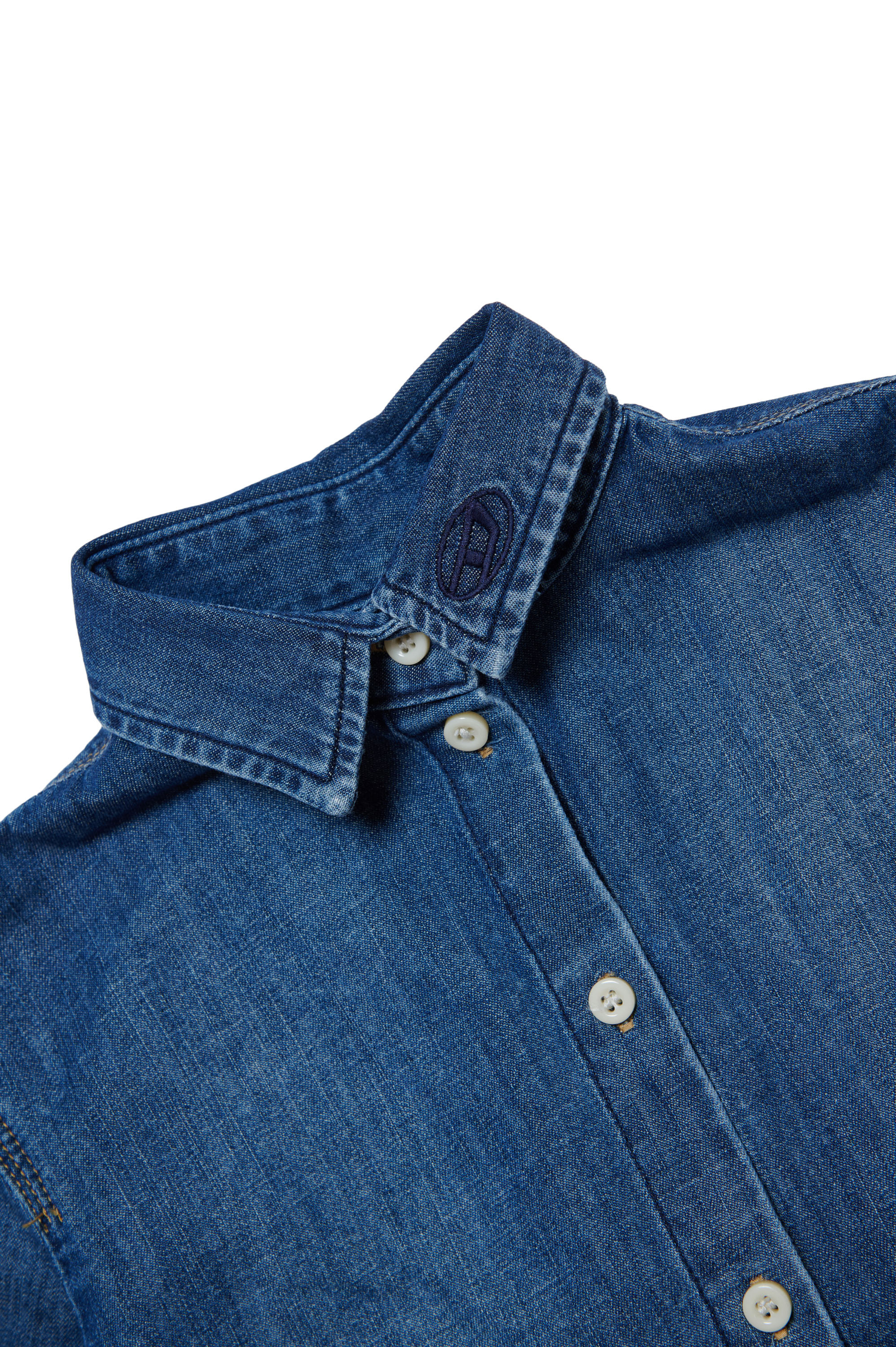 Diesel - CUNNIX, Woman's Cropped denim shirt in Dark Blue - 3