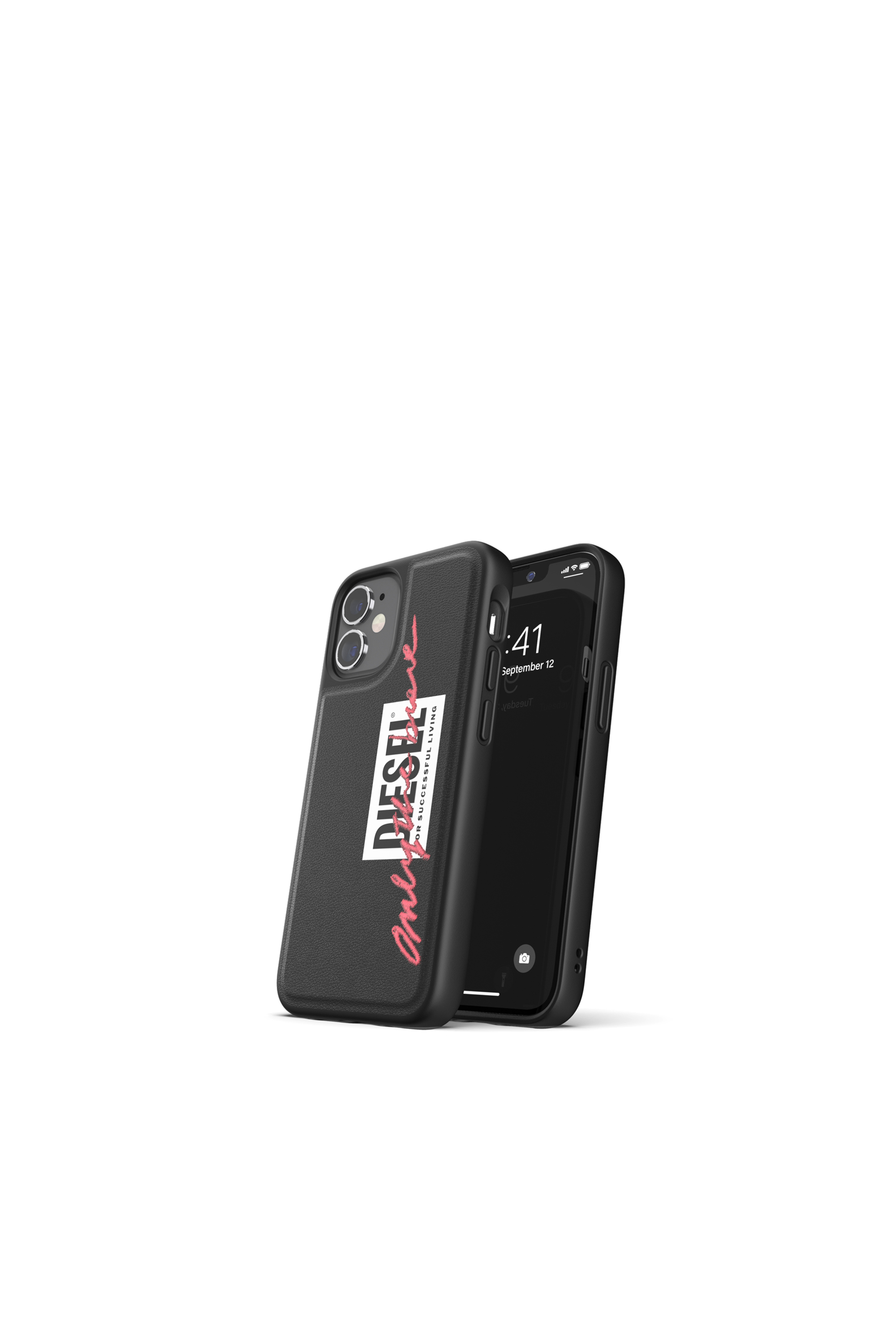 Diesel - 42509 STANDARD CASE, Unisex's Moulded Case Core for iPhone 12 Mini in Black/Pink - 3