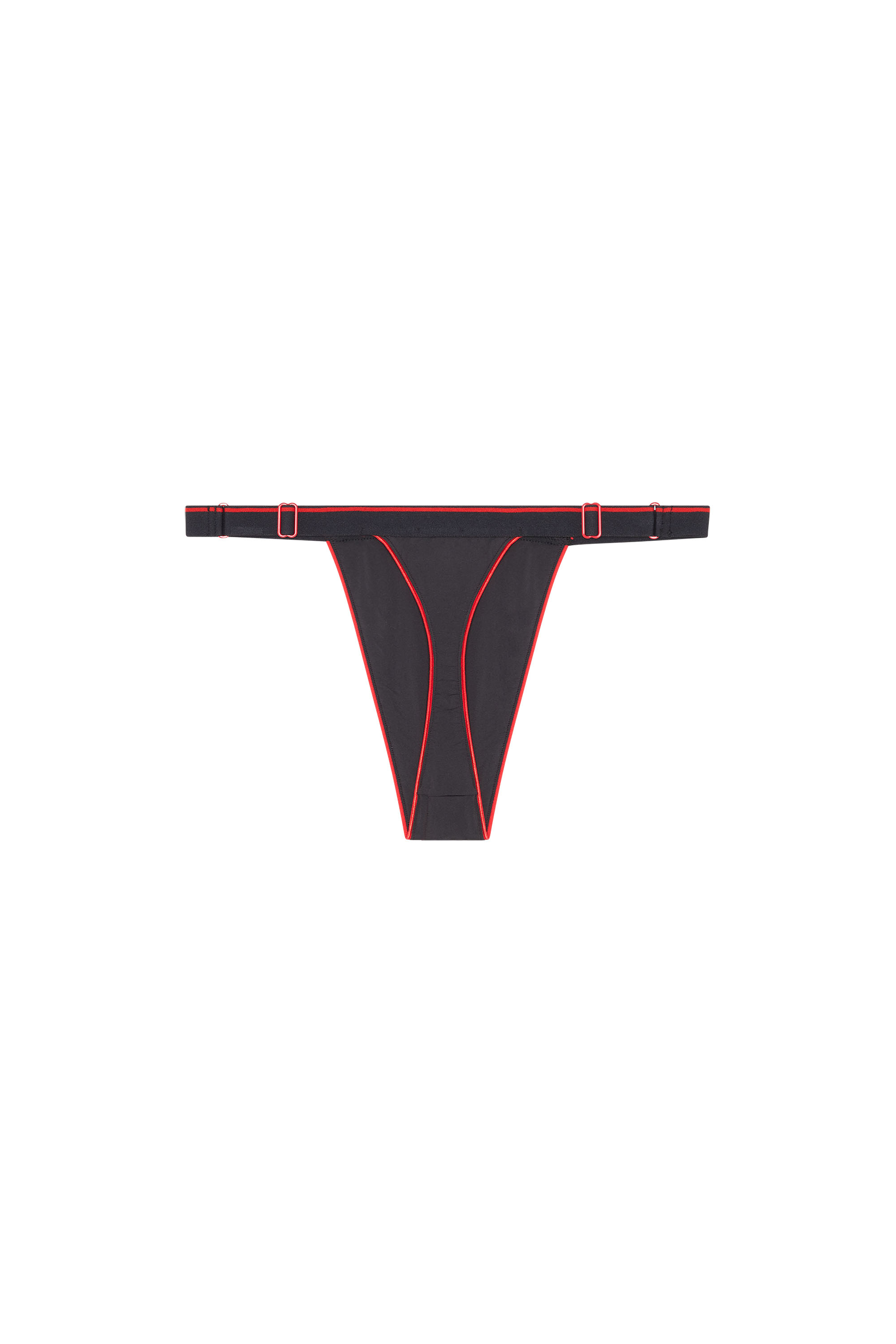 Diesel - UFST-FURLY, Woman's Microfibre thong with adjustable waist in Black - 2