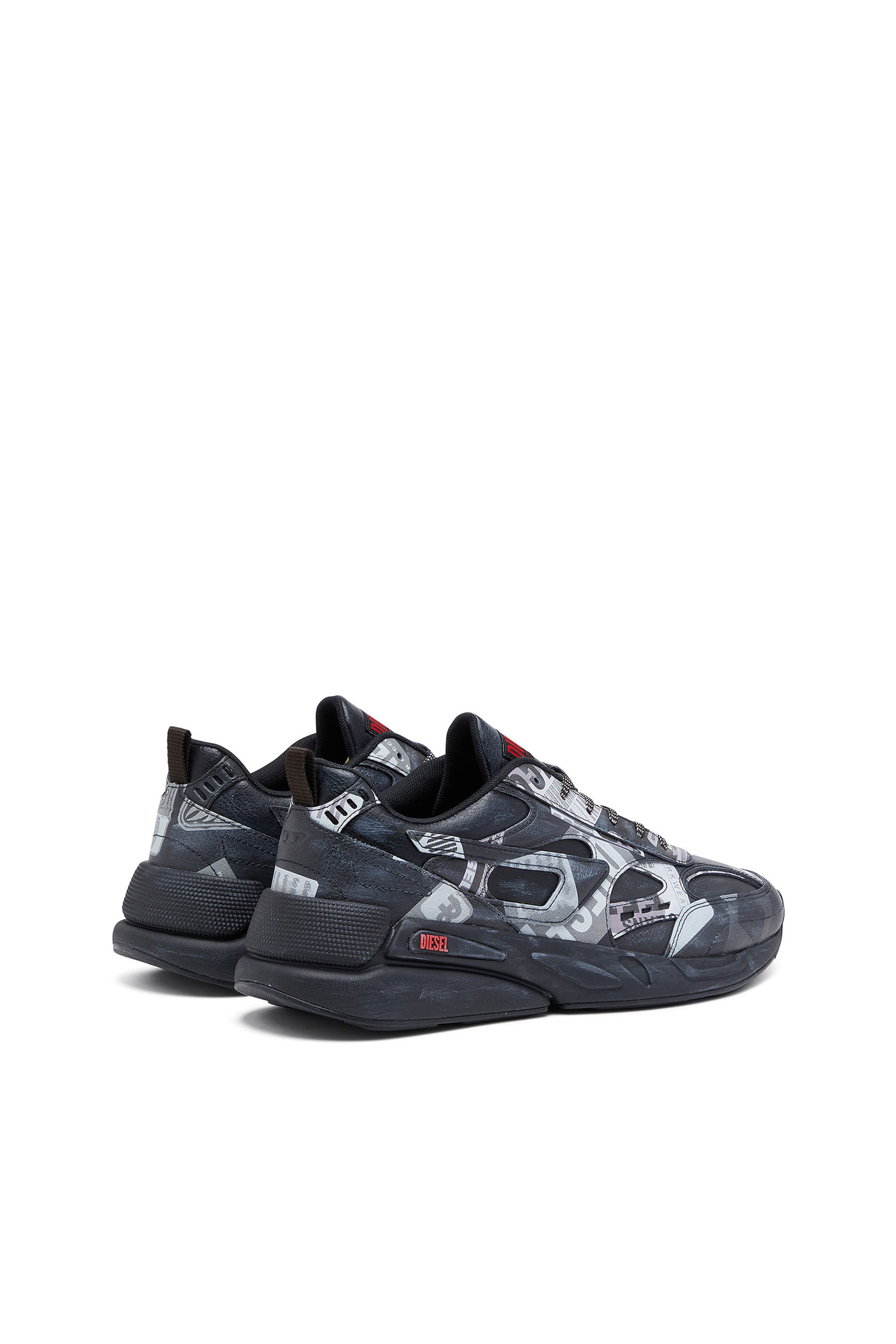 Diesel - S-SERENDIPITY SPORT, Man's S-Serendipity-Leather sneakers with graphic overlays in Black - 3