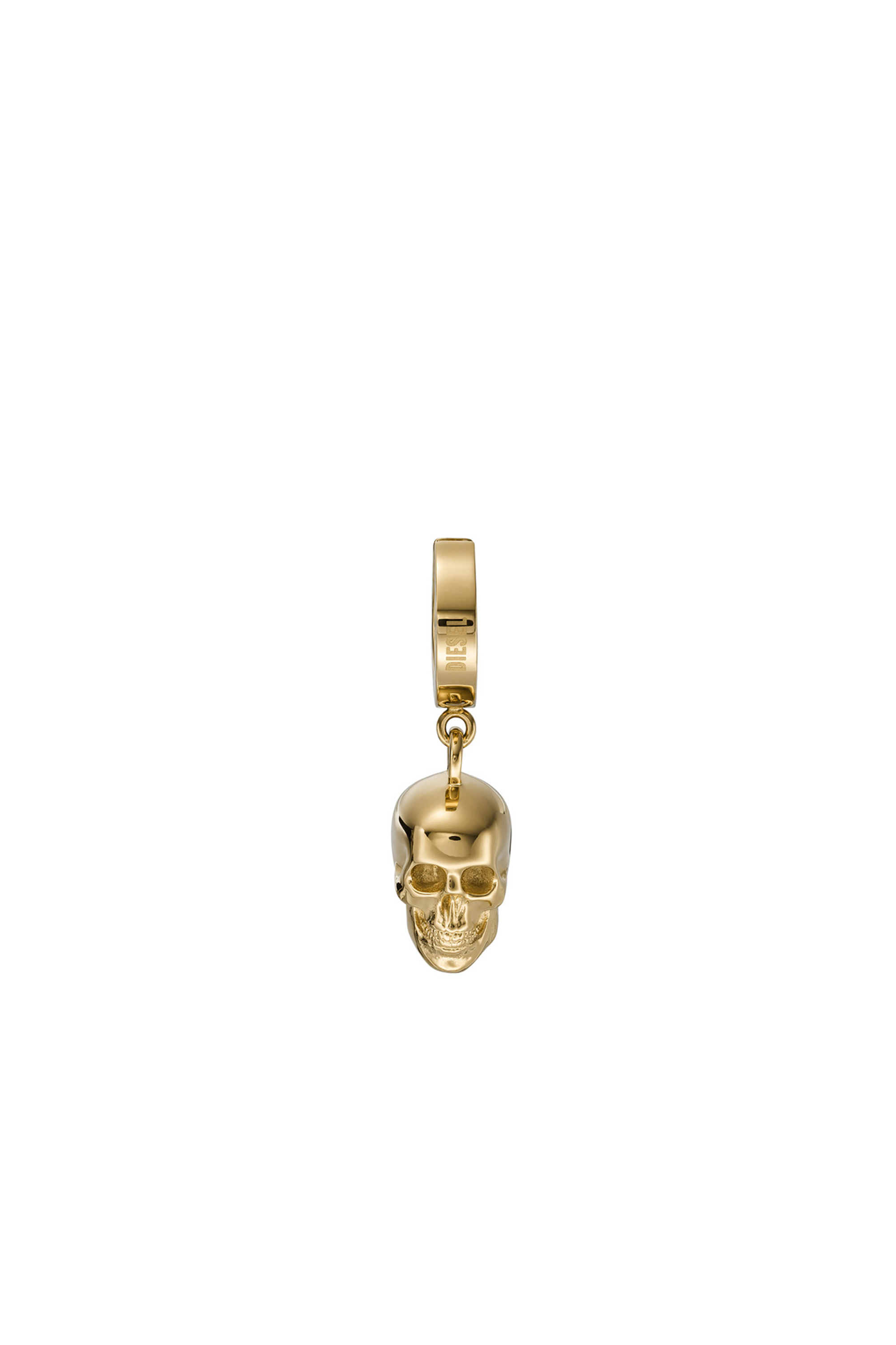 Diesel - DX1379, Man's Gold Stainless Steel Skull Hoop Earrings in Gold - 2